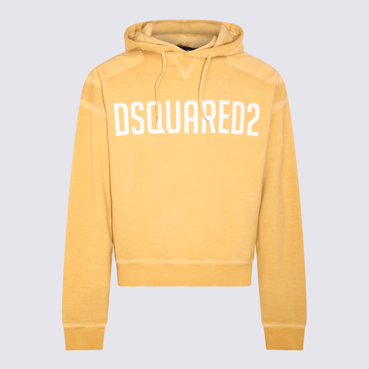 Shop Dsquared2 Yellow And White Cotton Sweatshirt In Ochre