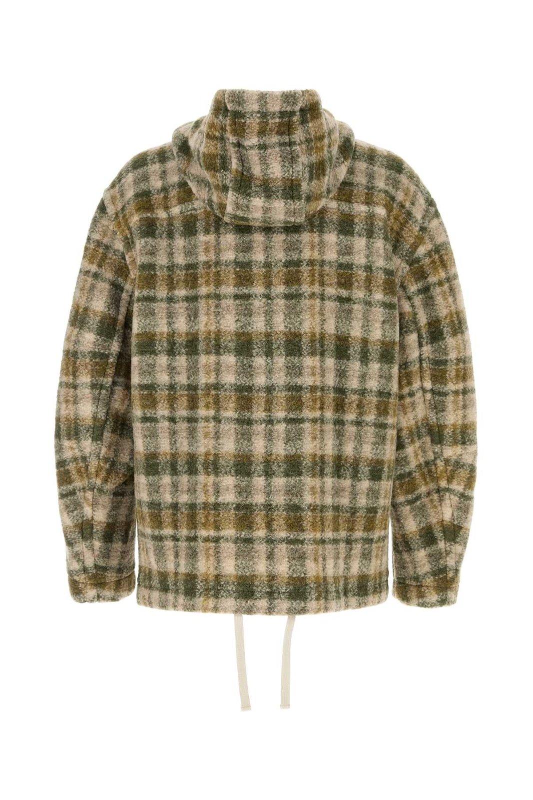 Shop Isabel Marant Checked Zipped Hooded Jacket In Multicolour