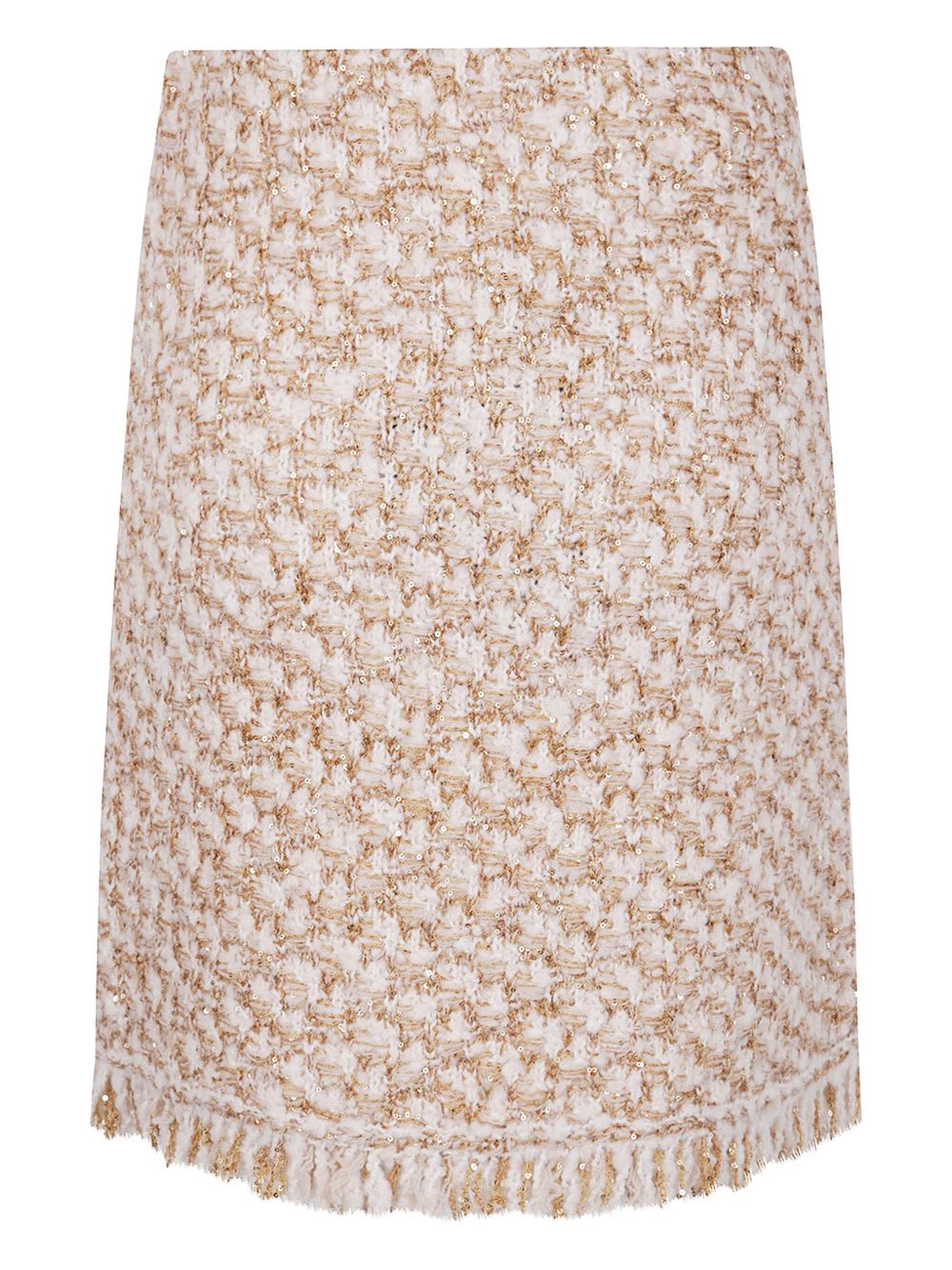 Fabiana Filippi Textured Midi Skirt With Fringe And Sequins In Animal Print