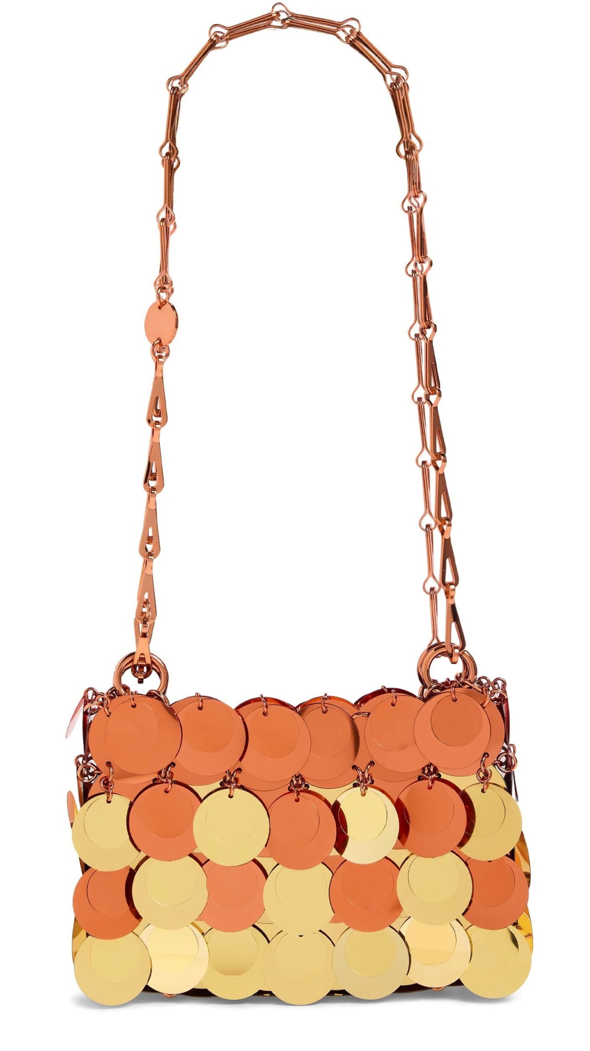 Shop Rabanne Sparkle Sac A Main Shoulder Bag In Golden