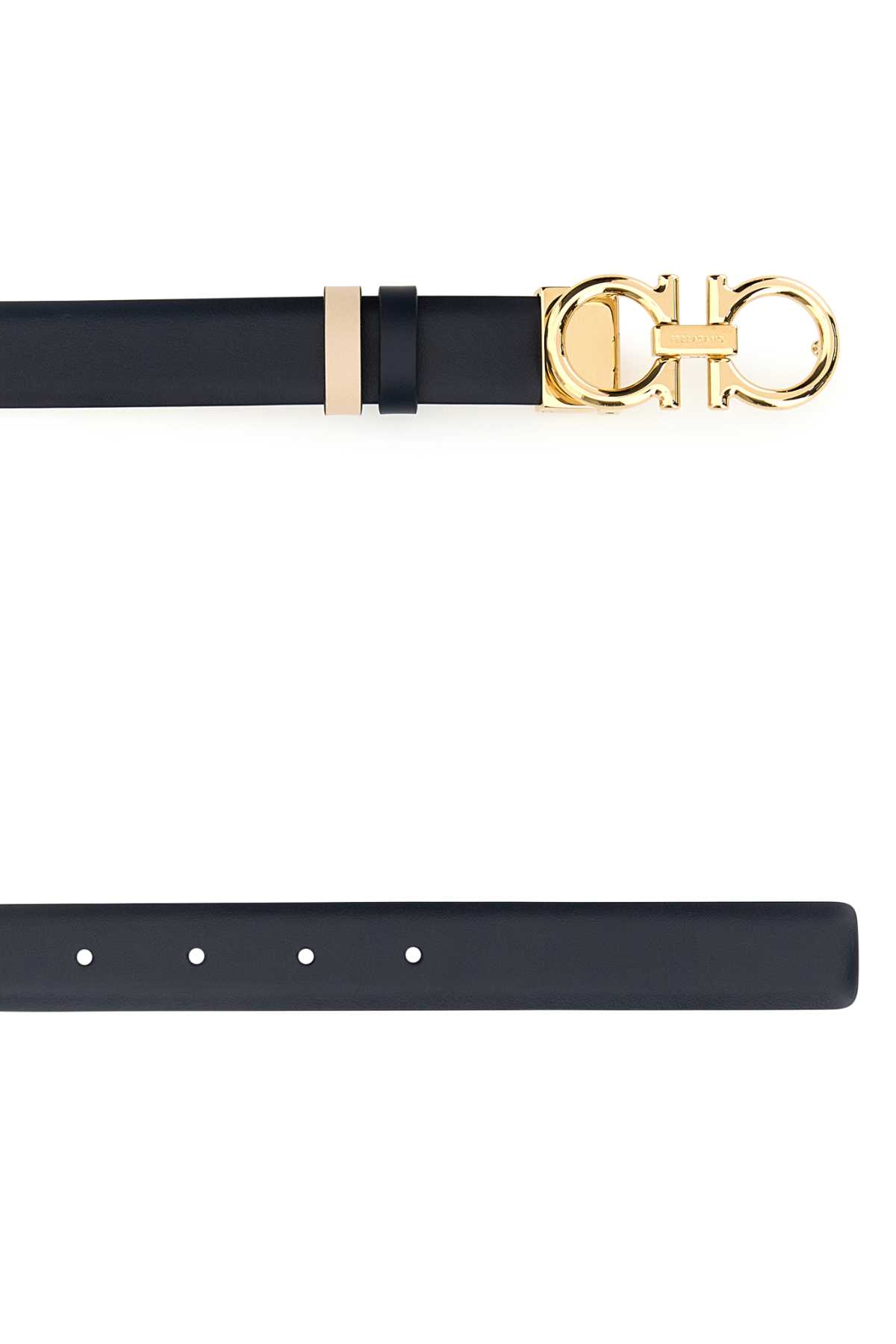 Shop Ferragamo Midnight Blue Leather Reversible Belt In Navybone