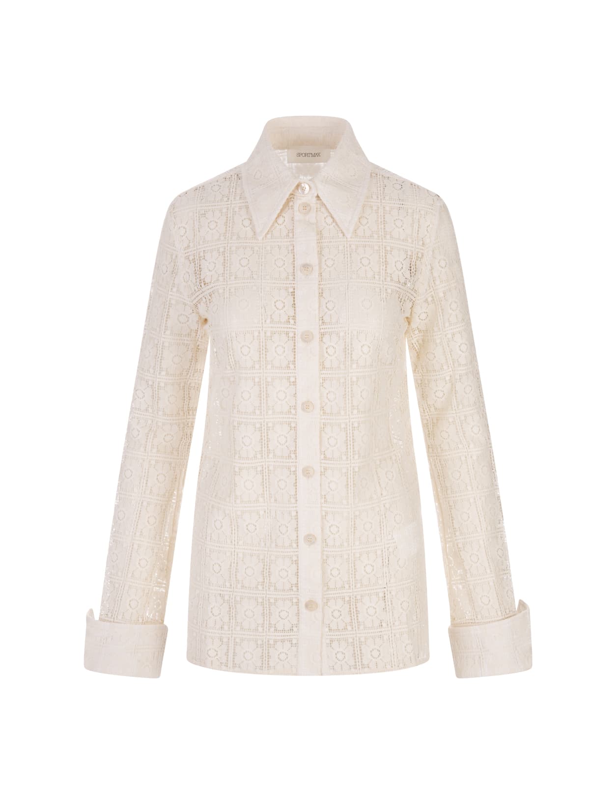 Sportmax Savain Cream Cotton Blend Shirt In Bianco
