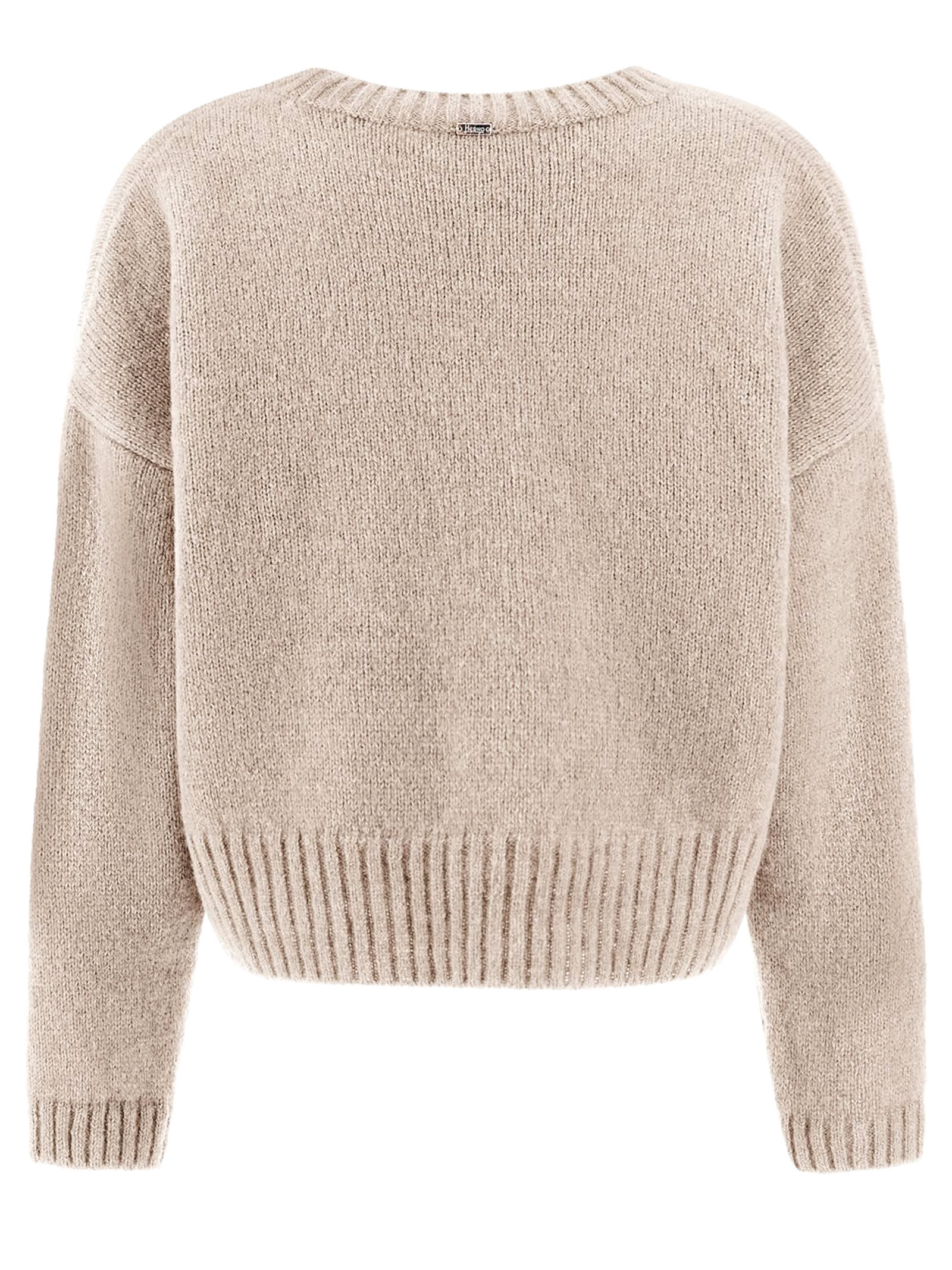 Shop Herno Light Grey Alpaca Wool-blend Sweater In Beige