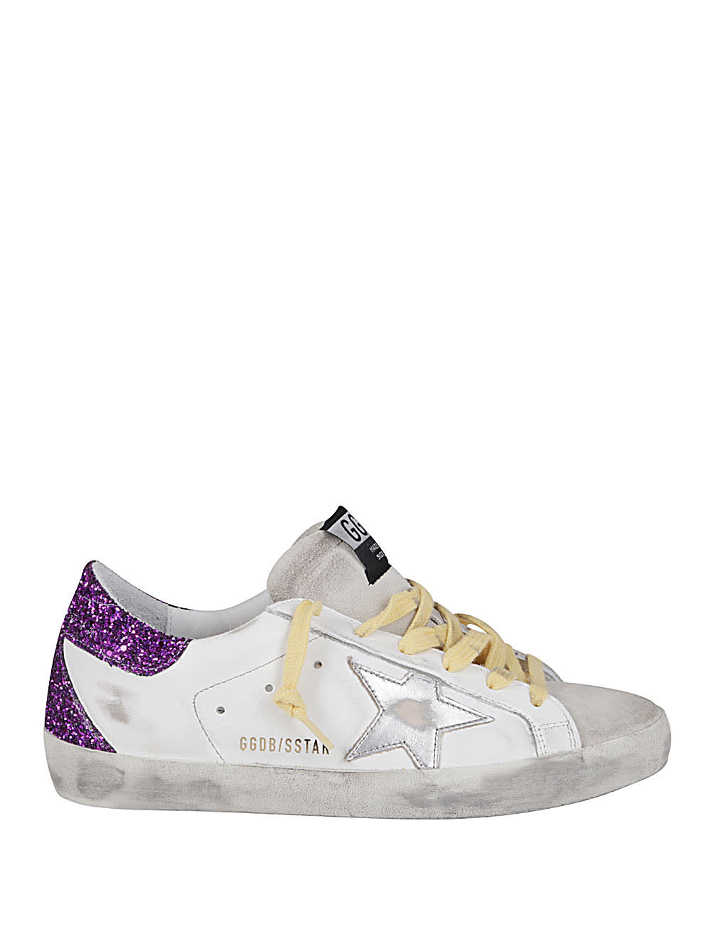 Golden Goose White And Purple Leather Superstar Sneakers