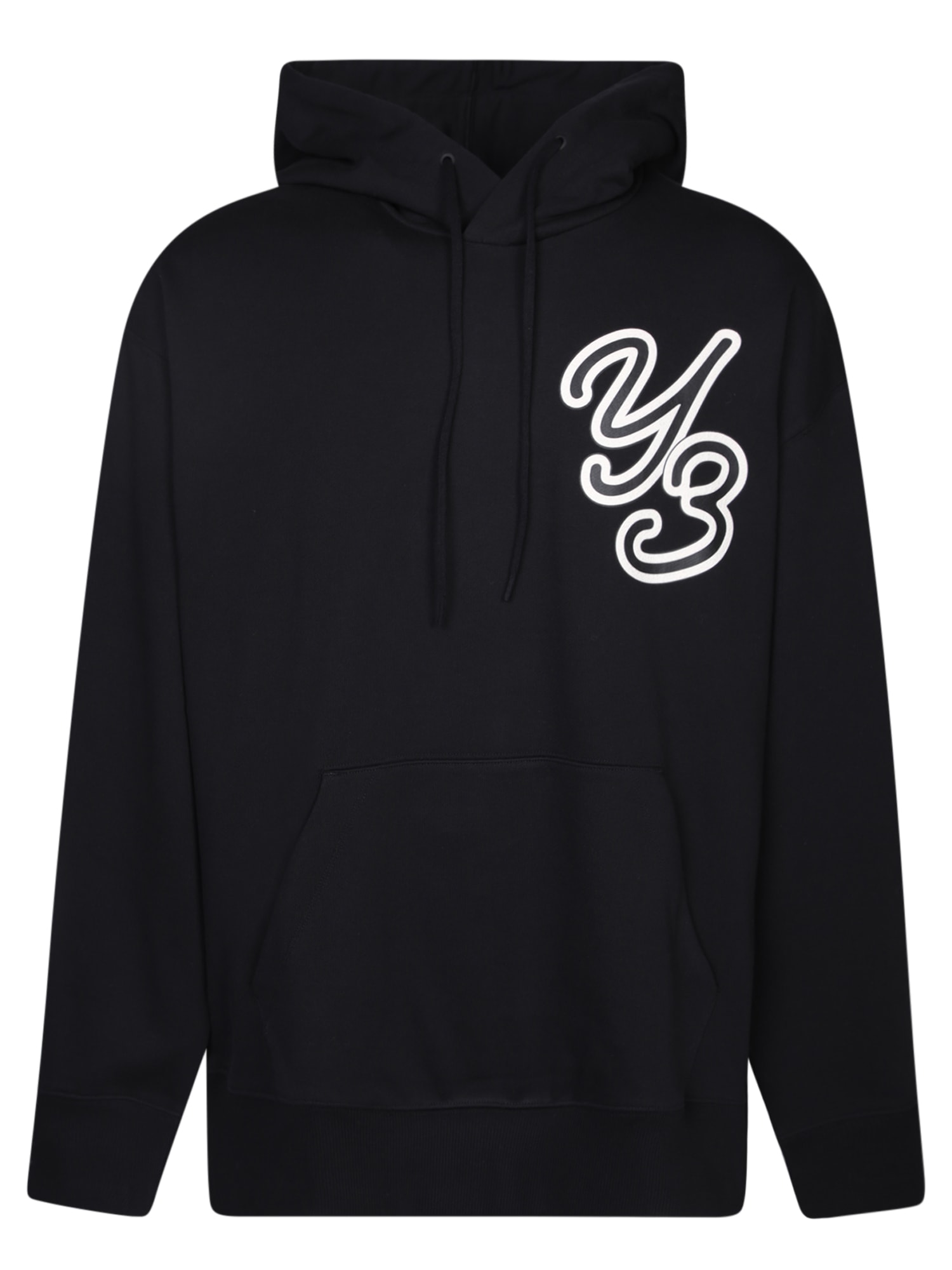 Shop Y-3 Chest Y3 Logo Black Hoodie