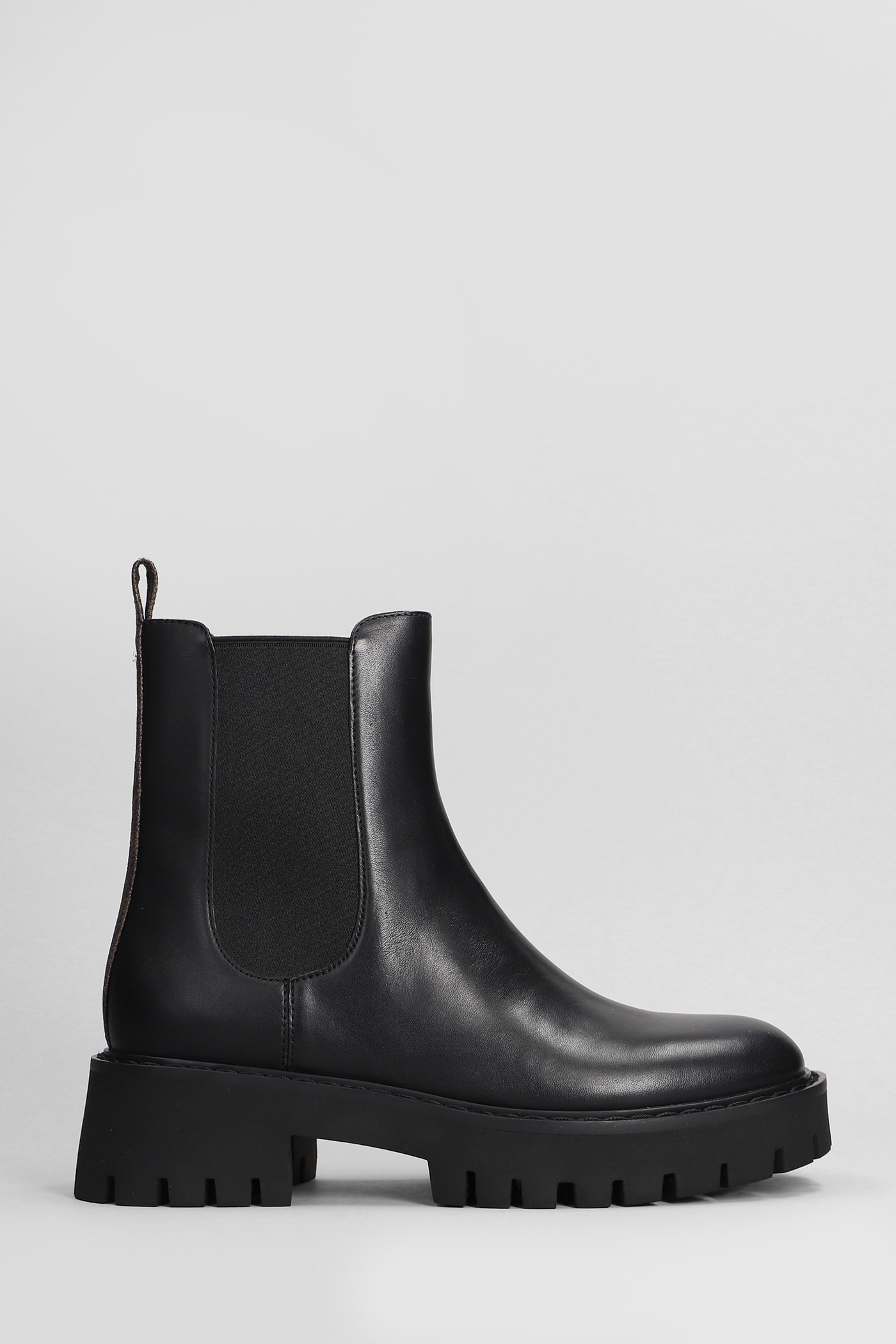 Shop Michael Kors Asher Flat Bootie Combat Boots In Black Leather