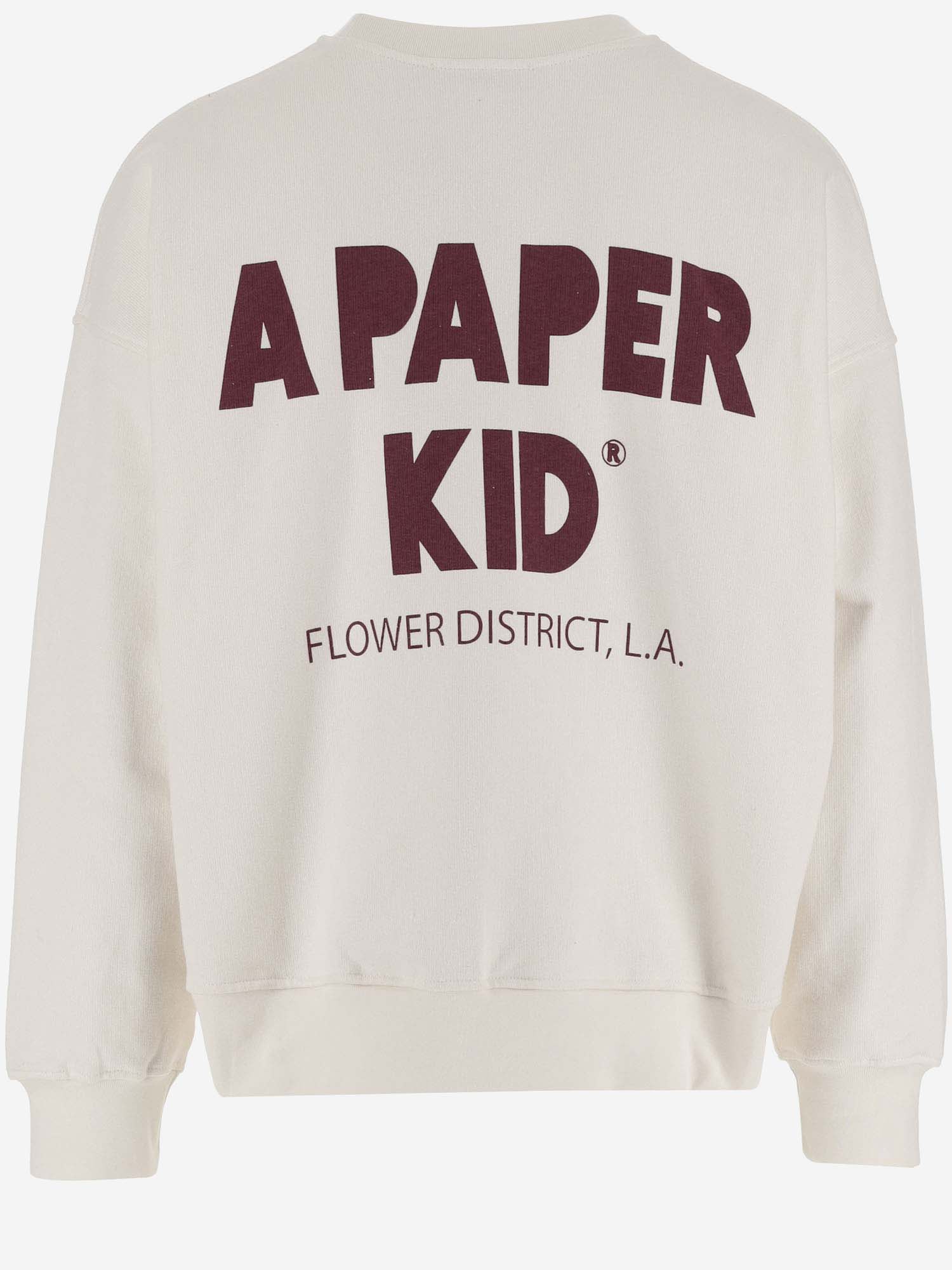 Shop A Paper Kid Cotton Sweatshirt With Logo In Beige
