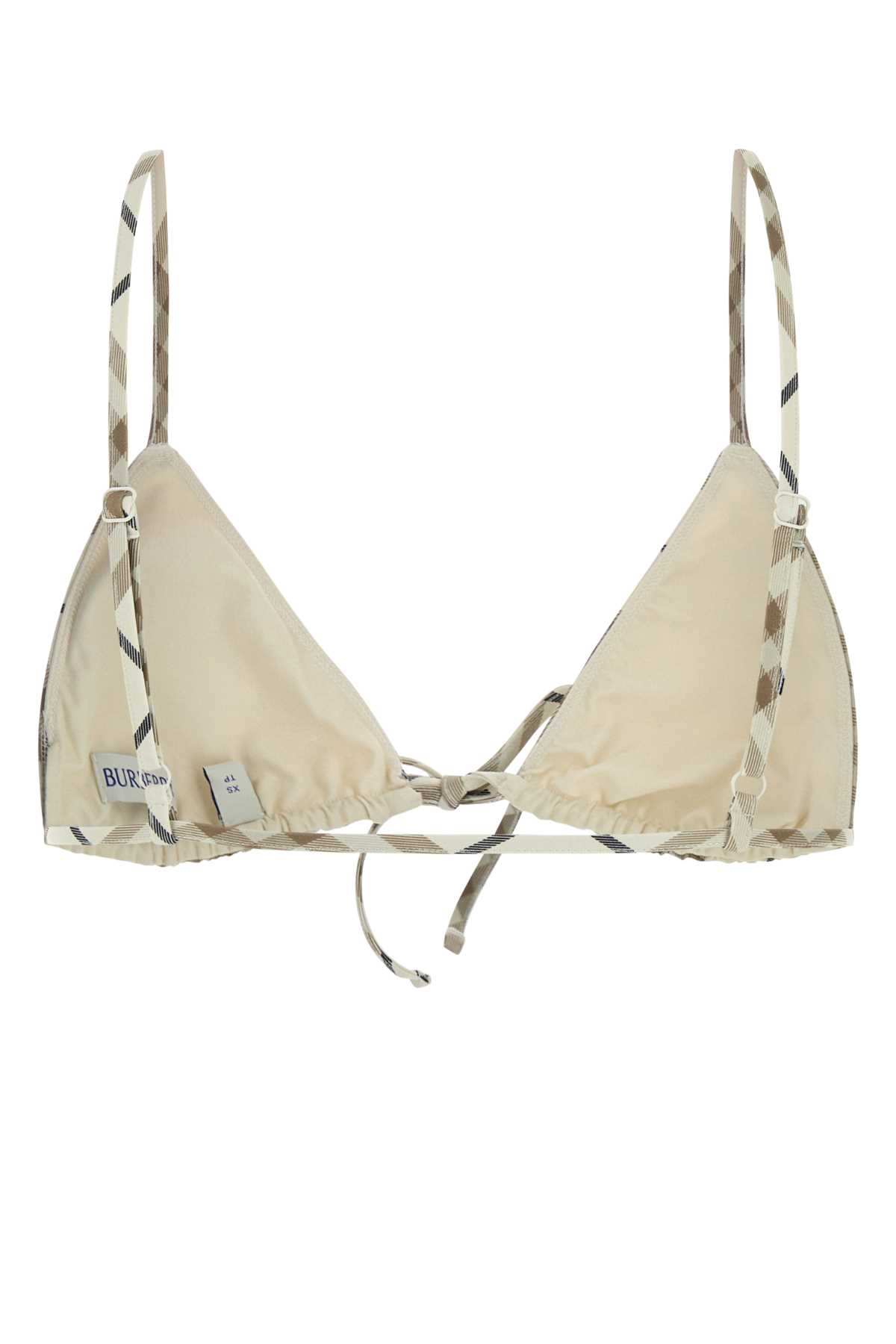Burberry Printed Stretch Nylon Bikini Top In Multi