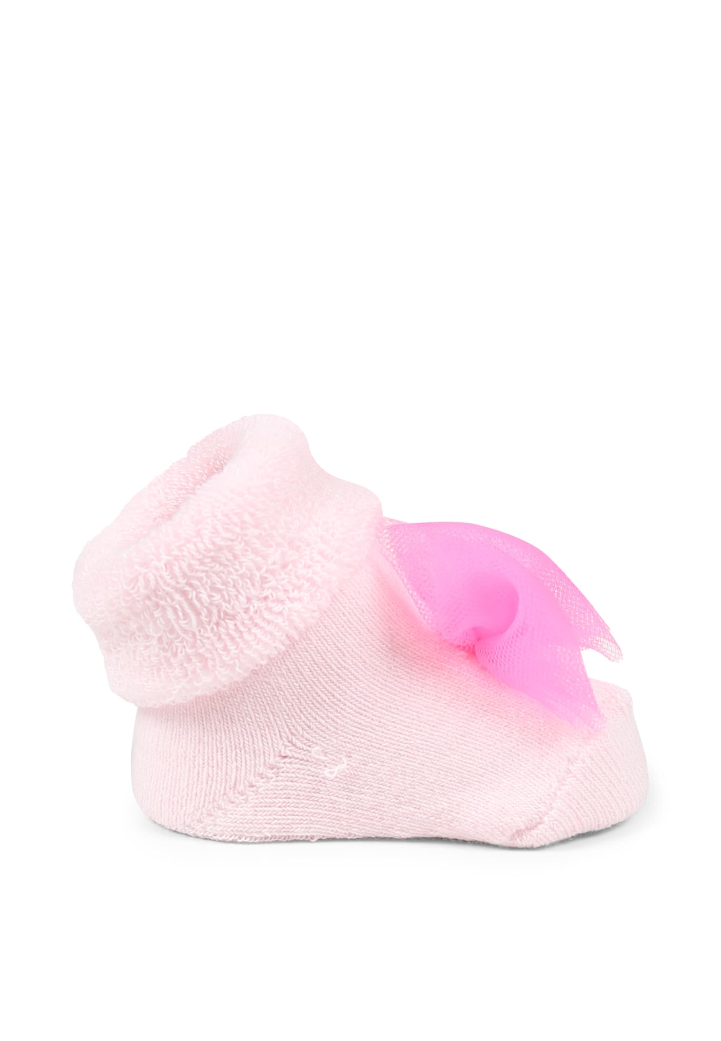 Billieblush Pink Slippers For Baby Girl With Bow In Pink