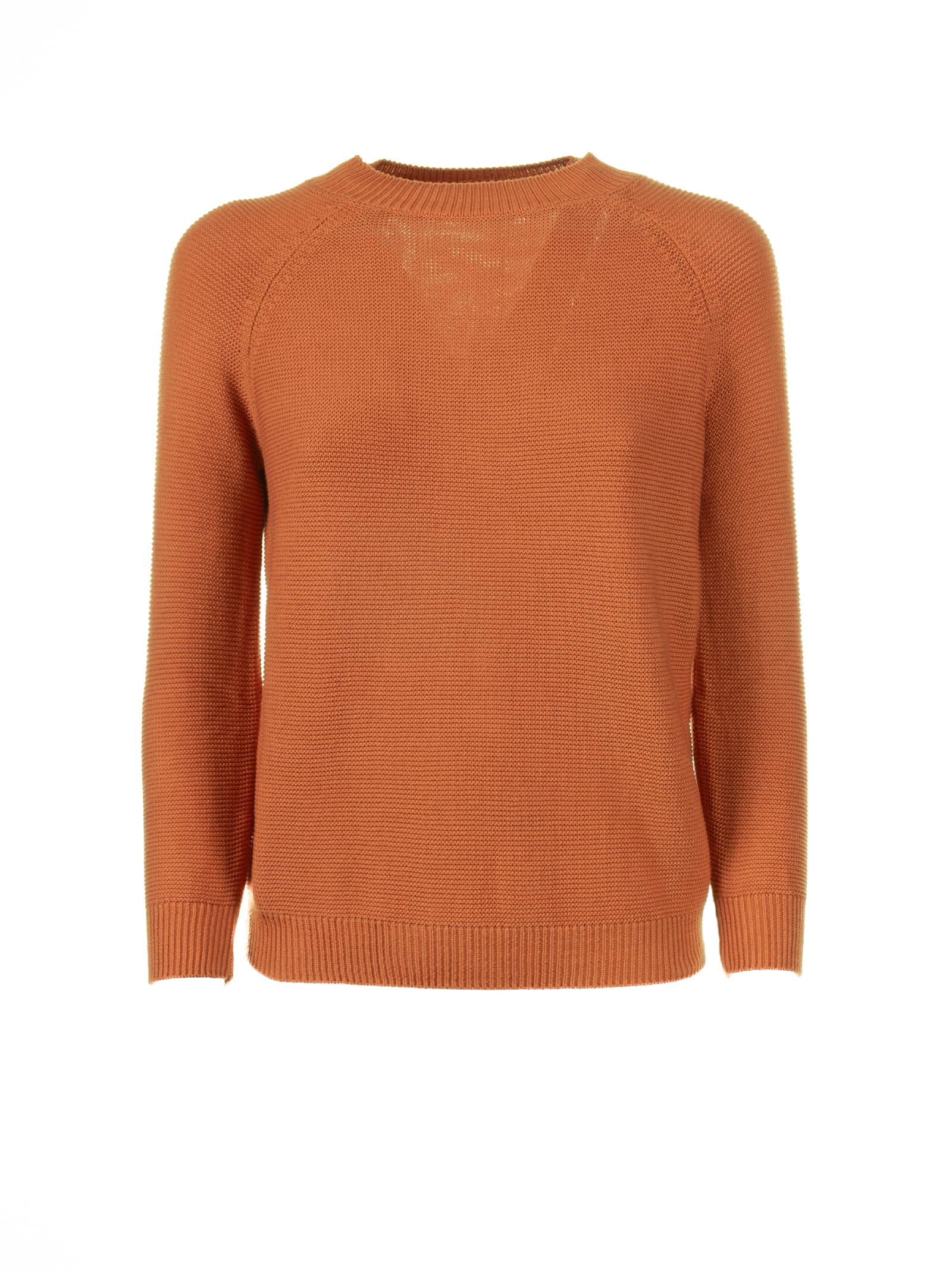 Shop Weekend Max Mara Soft Orange Cotton Sweater In Tulipano