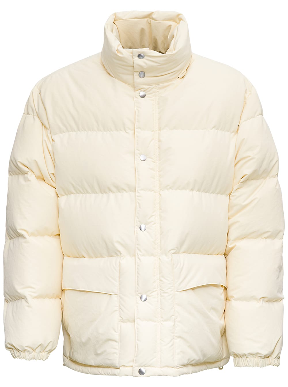 Jil Sander Quilted Recycled Fabric Down Jacket With High Collar