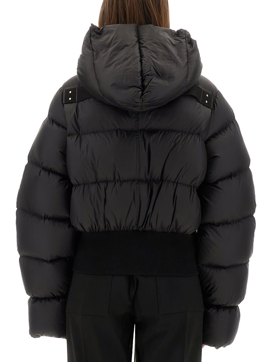 Rick Owens Down Jacket With Hood In Black