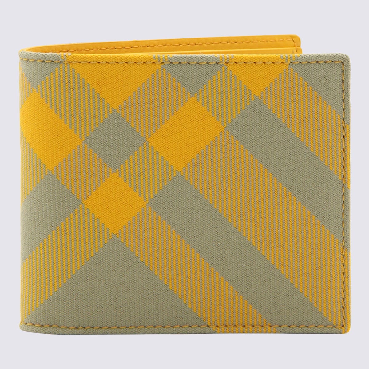 Shop Burberry Hunter Leather Check Bifold Wallet