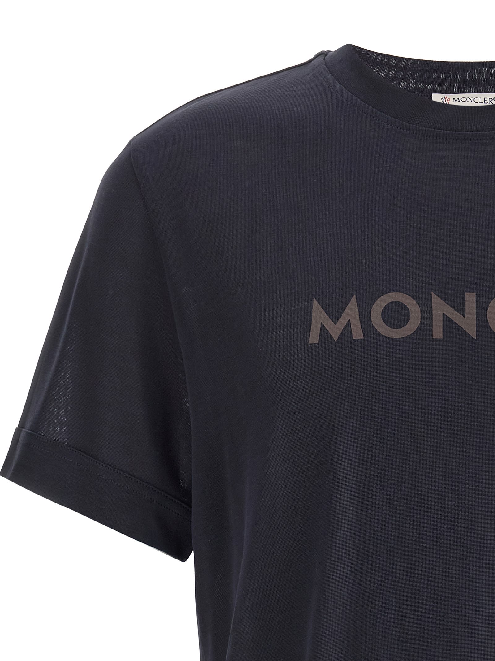 Moncler Logo Crewneck T-shirt In Blue