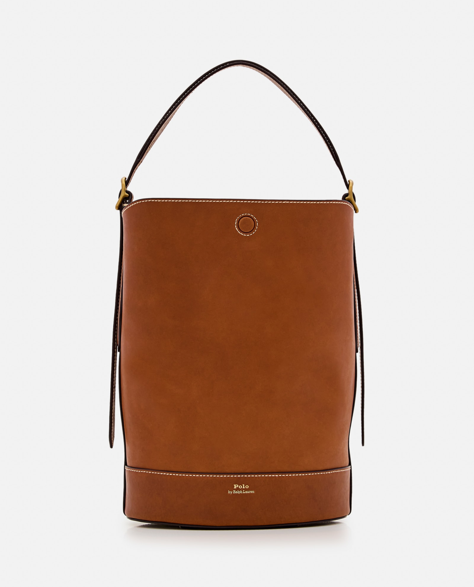 Polo Ralph Lauren Medium Bucket Leather Shoulder Bag In Brown