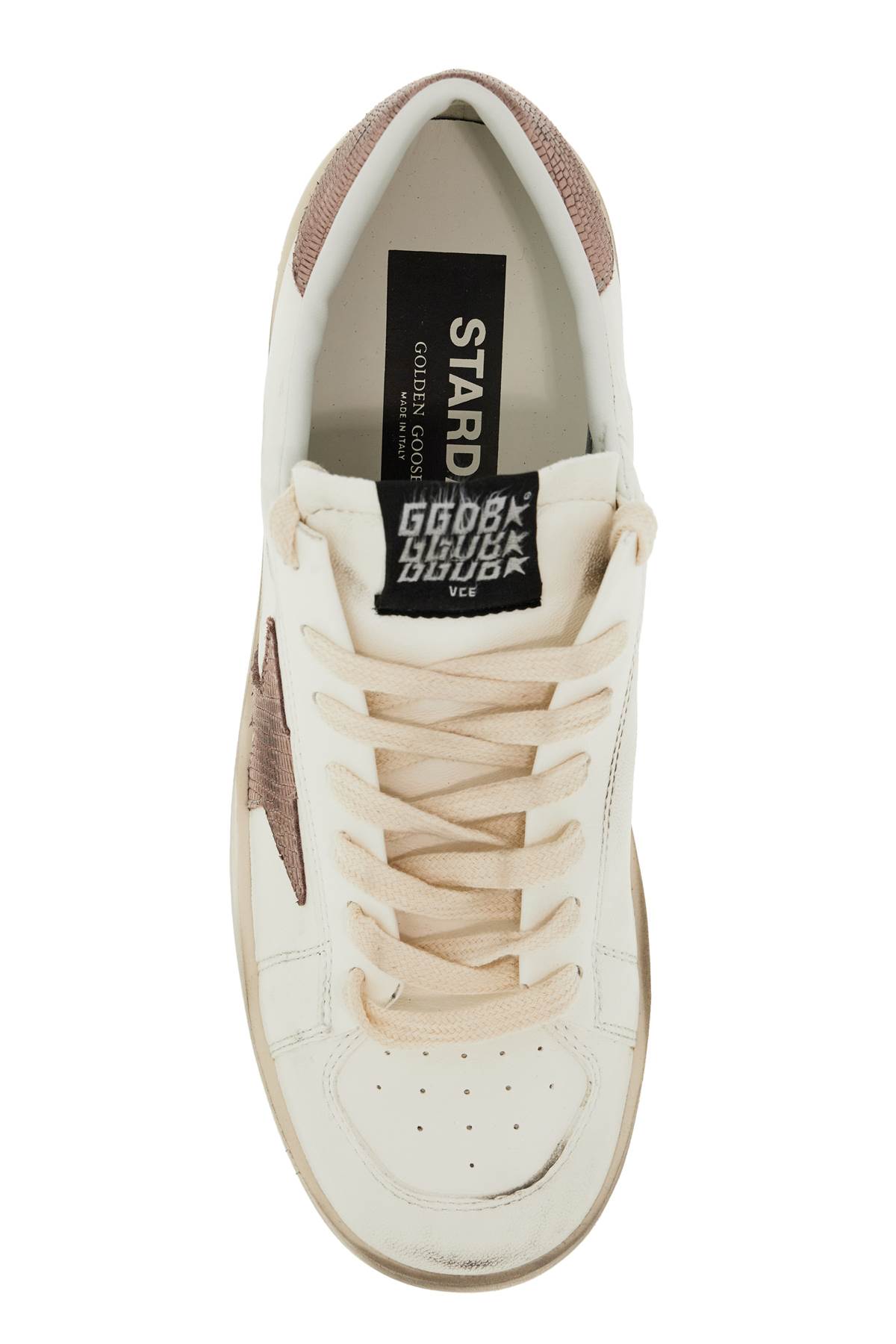 Shop Golden Goose Stardan Sne In Cream/pink (white)