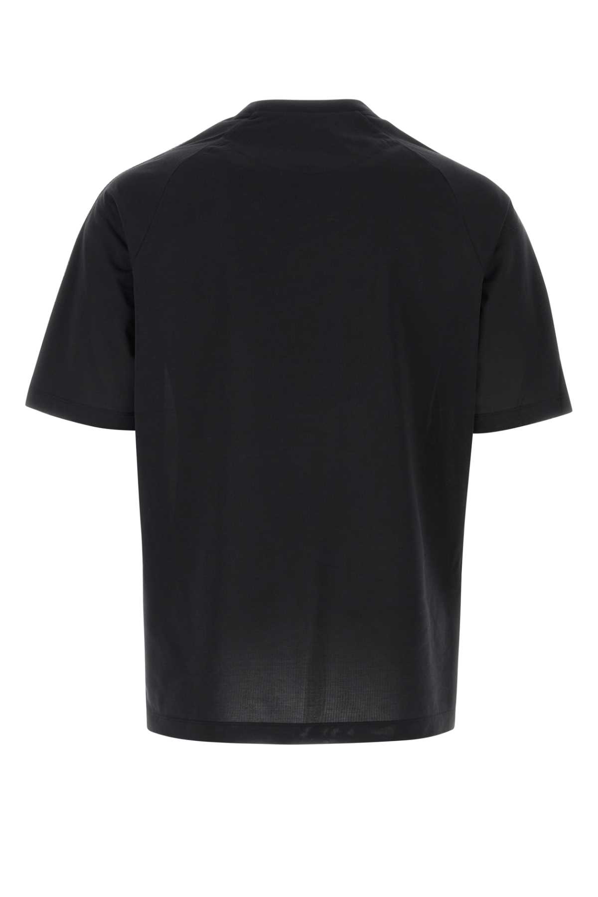 Y-3 Black Cotton Blend Oversize T-shirt In Blackoffwhite