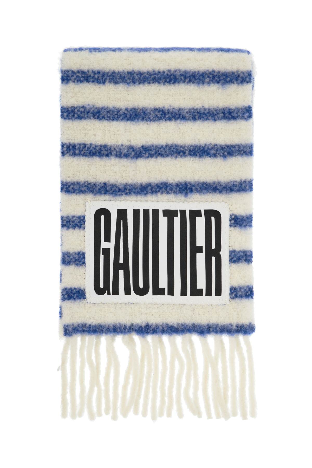 Shop Jean Paul Gaultier Striped Alpaca Blend Mariniã¨re Scar In White/blue (white)