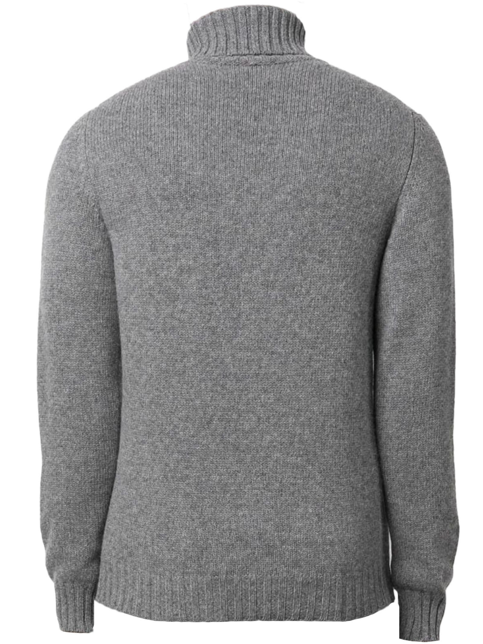 Shop Fedeli Grey Wool-cashmere Blend Jumper Sweater In Grigio Scuro