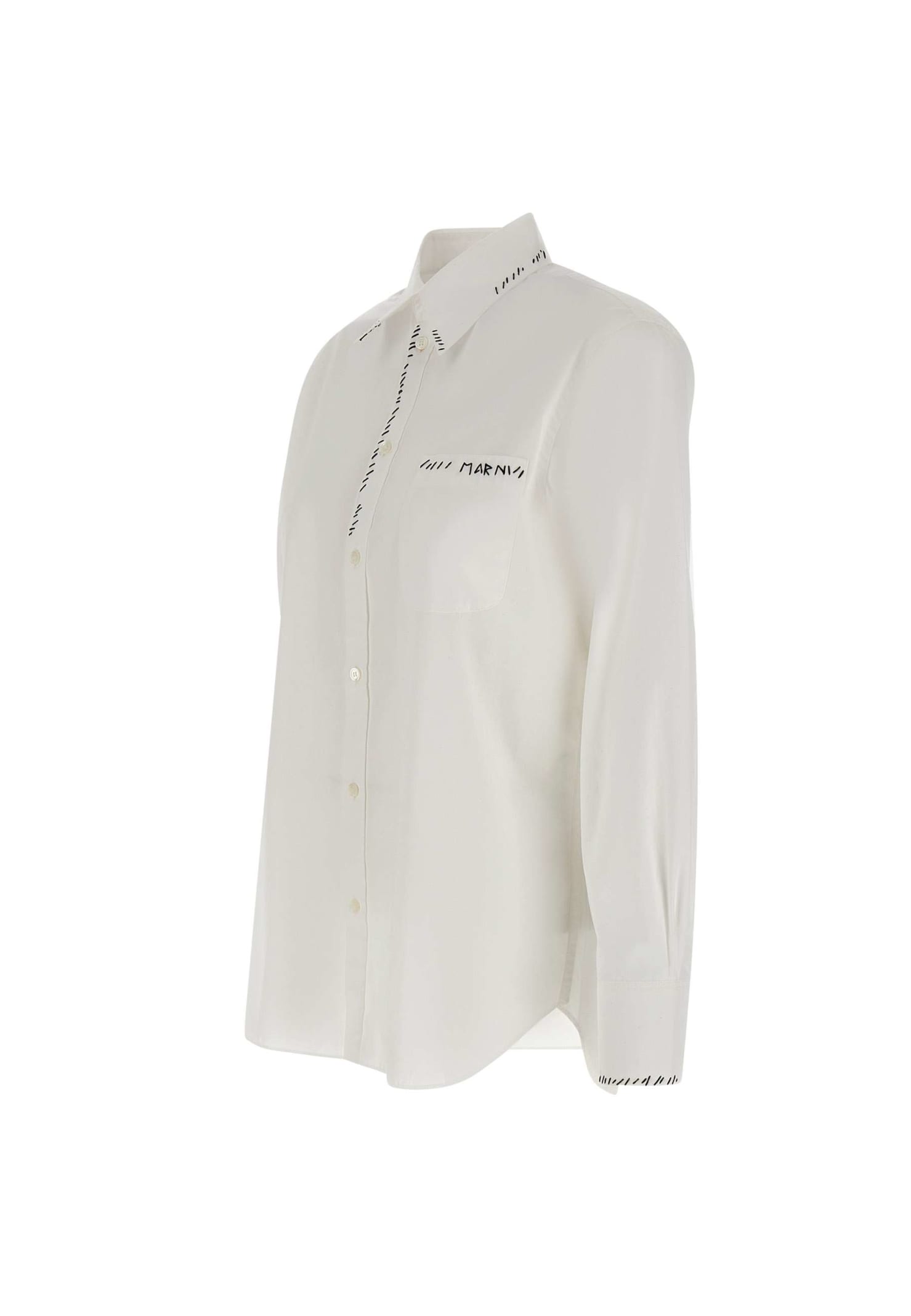 Shop Marni Organic Cotton Shirt In White