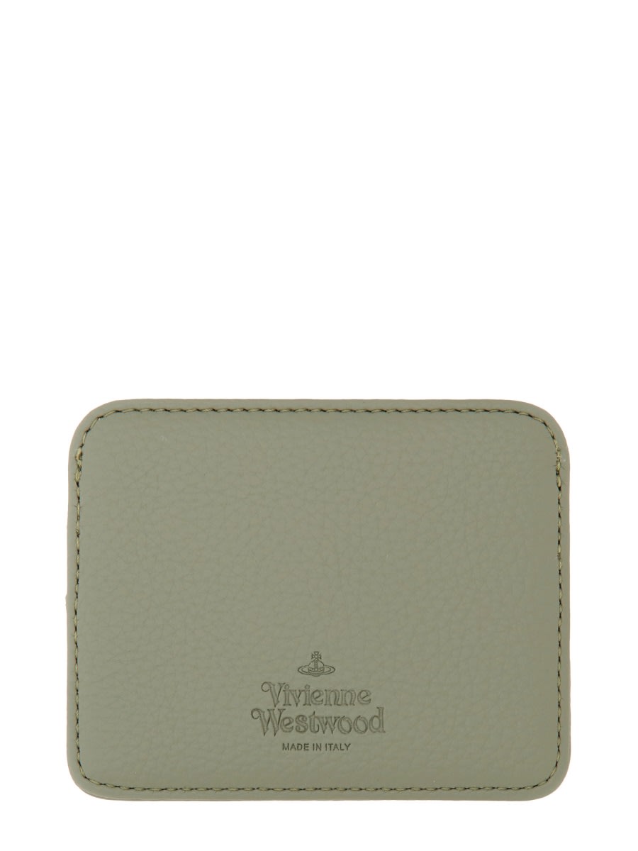 Shop Vivienne Westwood Half Moon Card Holder In Grey