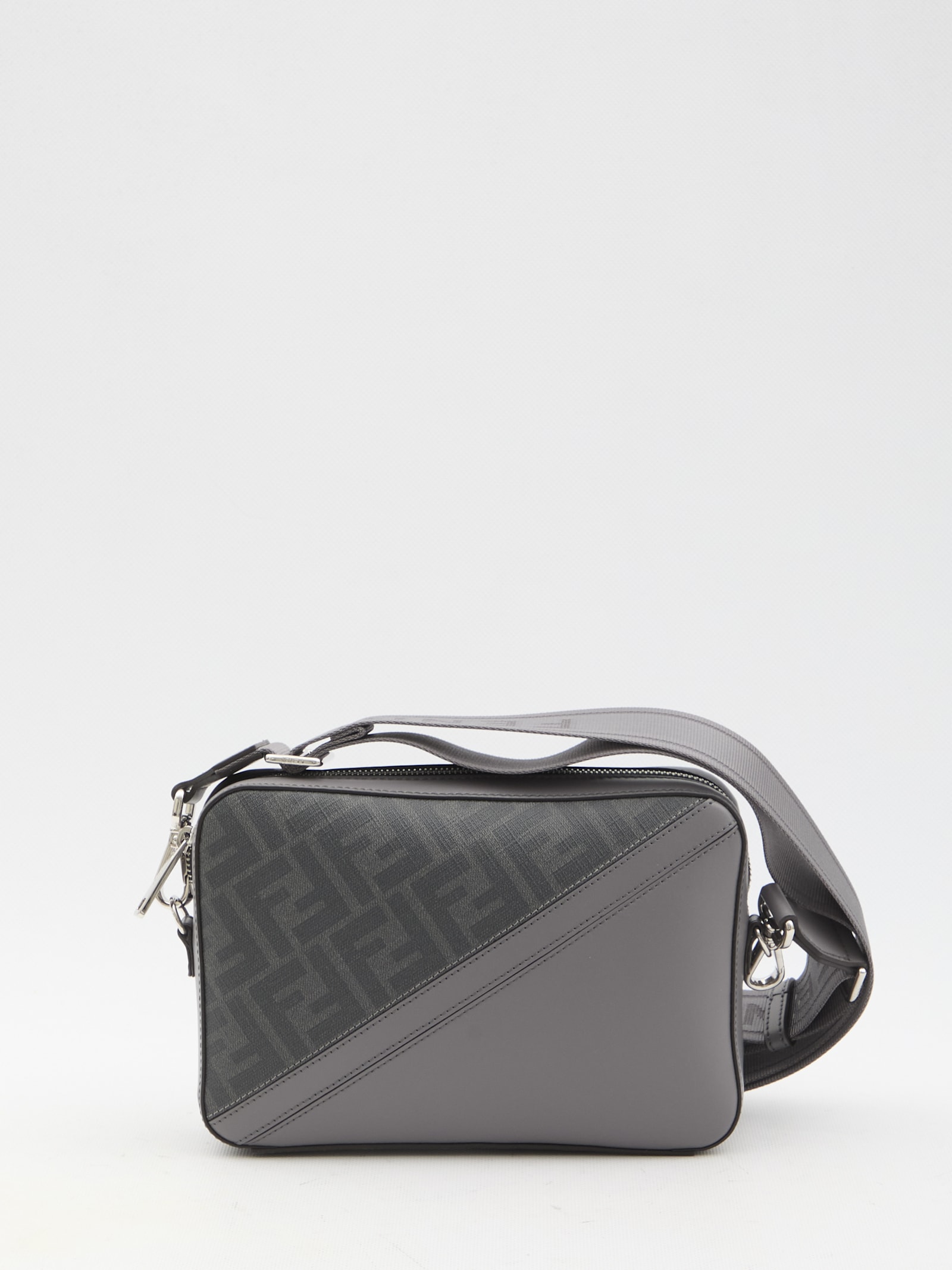 Shop Fendi Diagonal Camera Case Bag In Grey