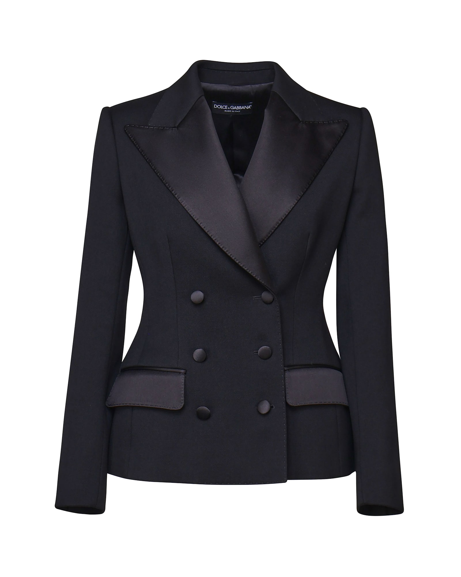 Shop Dolce & Gabbana Double-breasted Tuxedo Jacket In Black