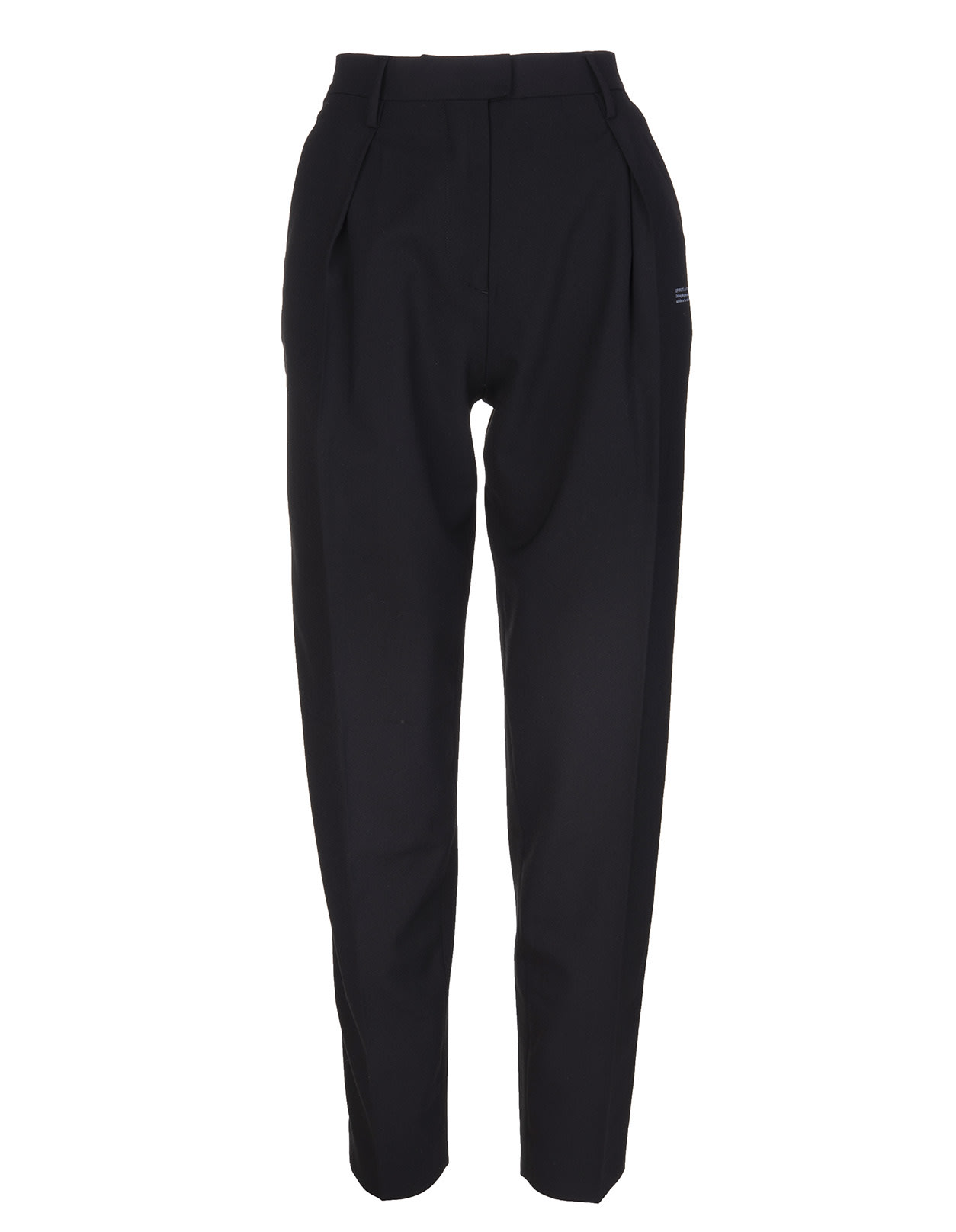 Off-White Woman Black Tapered Stretch Wool Trousers