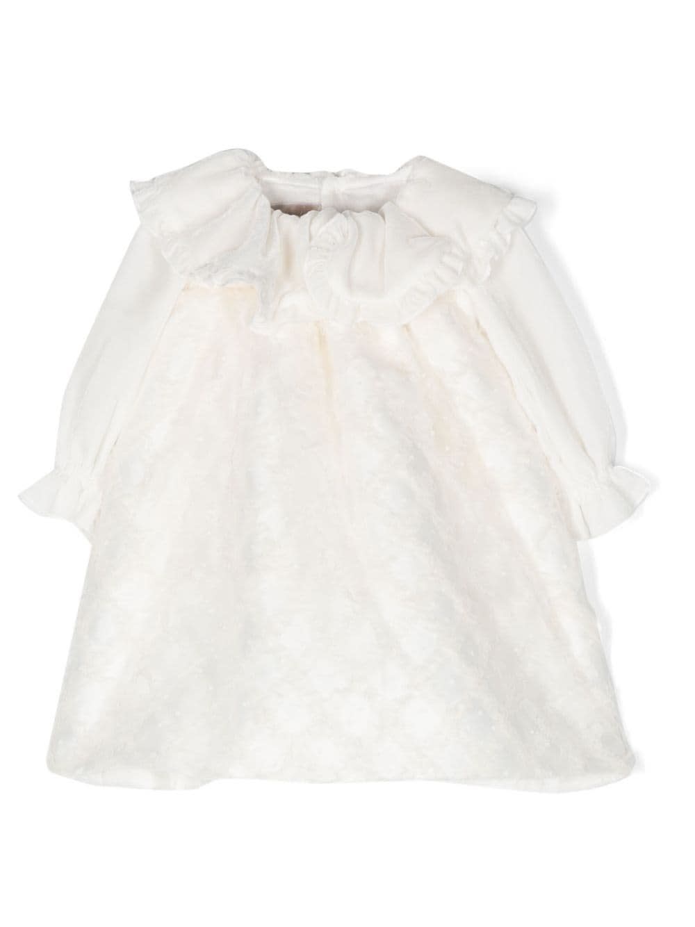 Shop La Stupenderia Dress With Ruffles In White