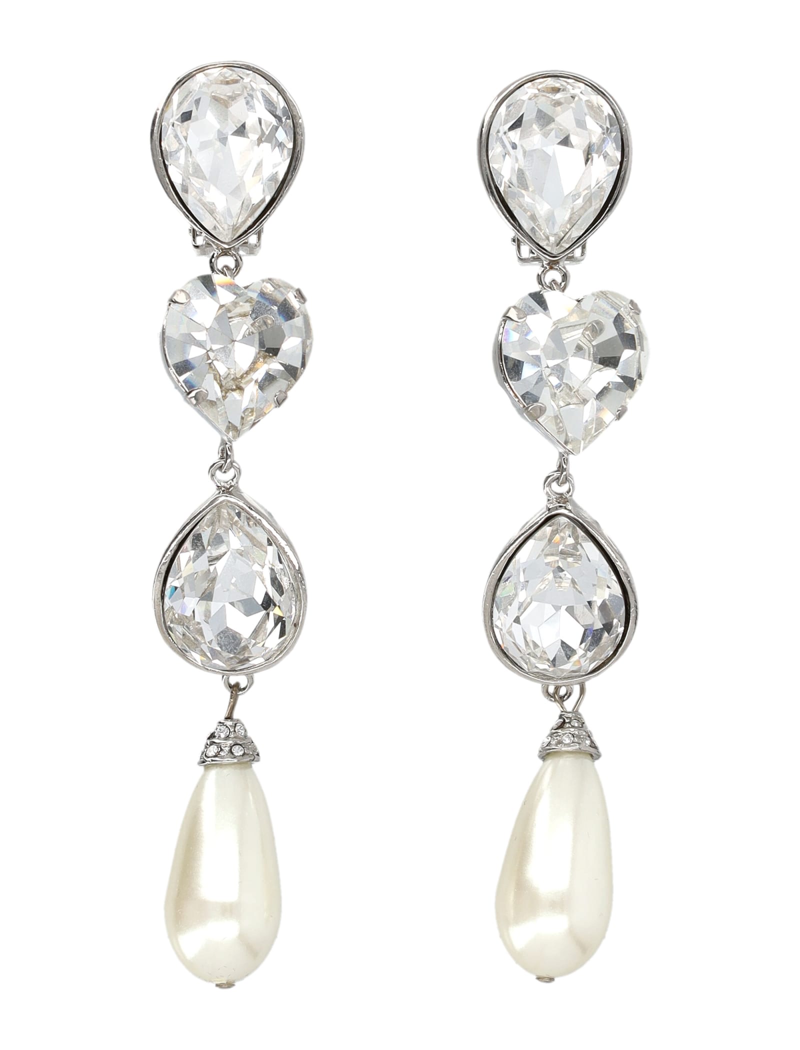 ALESSANDRA RICH PENDANT HEART AND PEARL EARRINGS