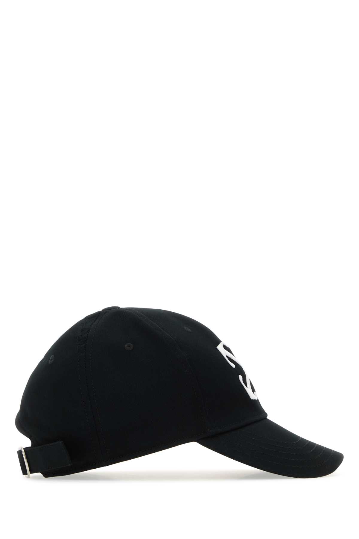 Off-white Black Cotton Baseball Cap In Blackwhit