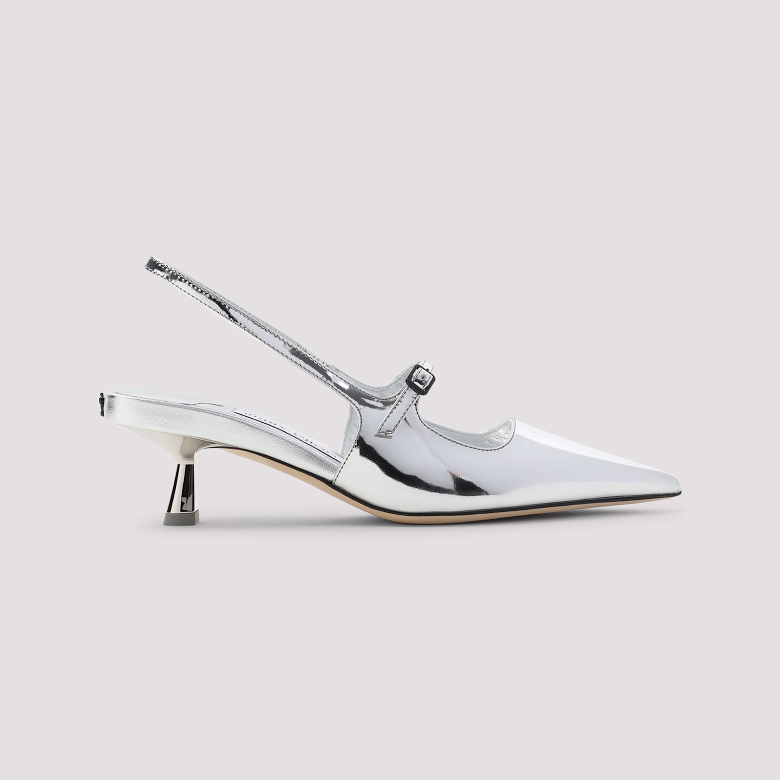 Jimmy Choo 'didi 45' Gold Colored Pumps With Patent Finish In Silver