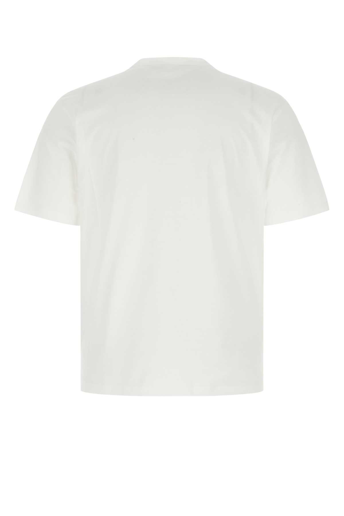 Shop Prada White Cotton T-shirt In F0009