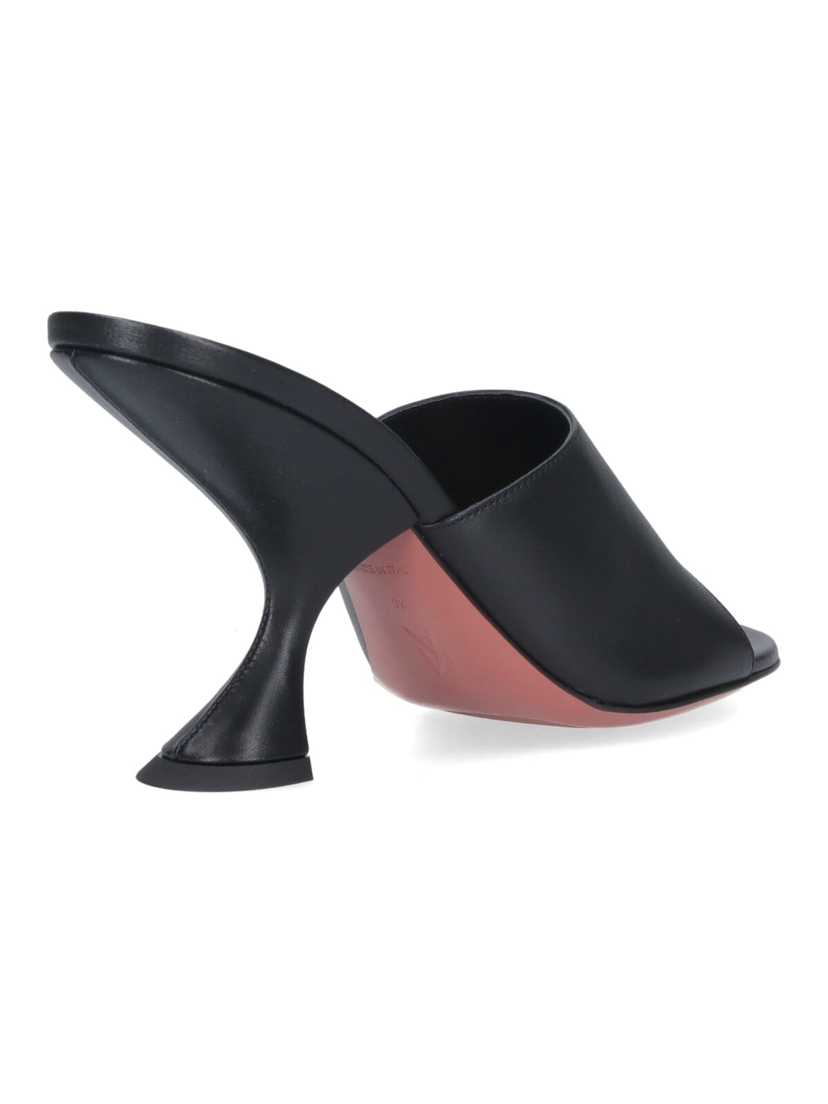 Amina Muaddi 90mm Lupita Sculpted Heel Sandals In Black