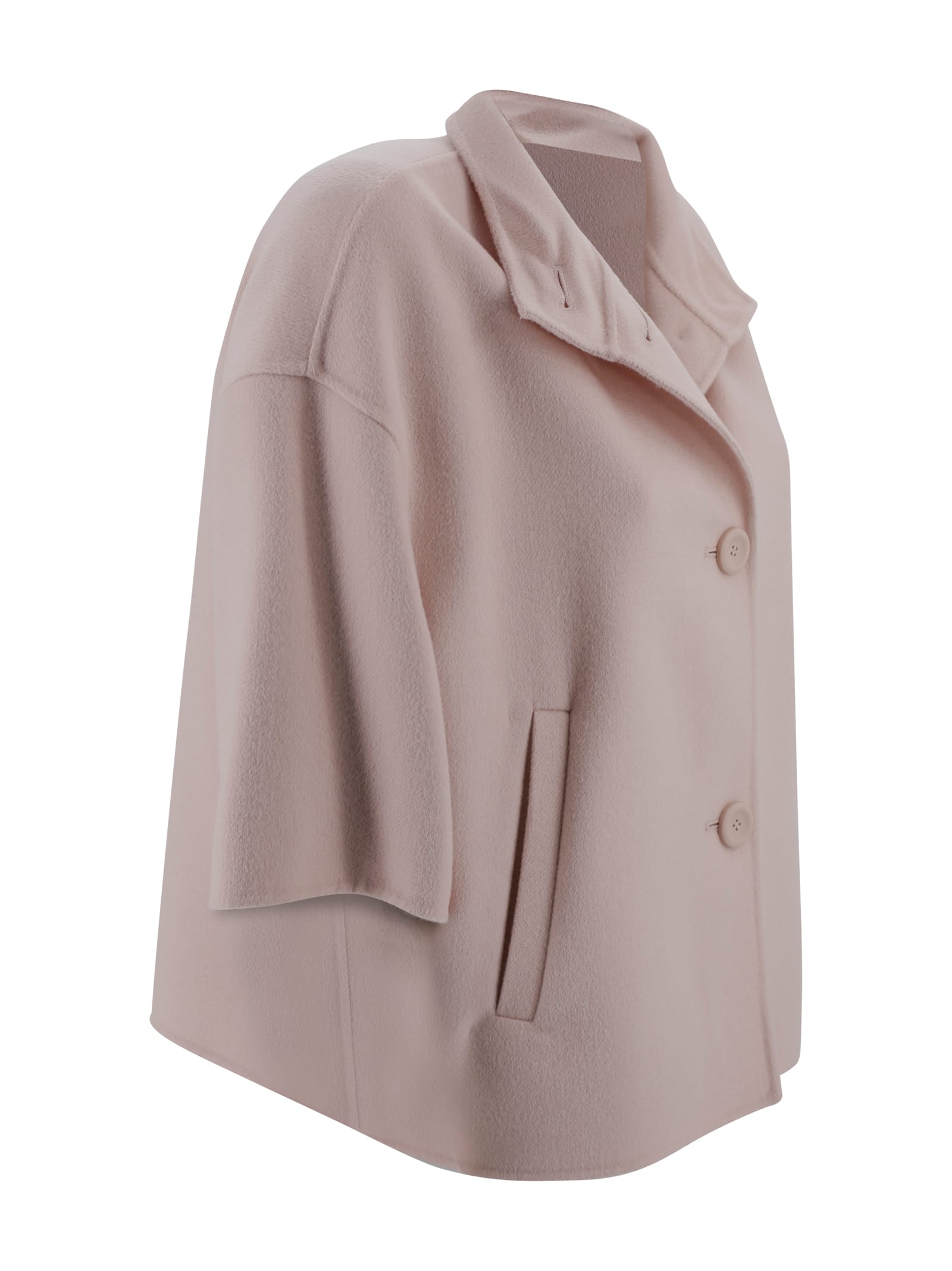Max Mara Short Jacket With 3/4 Sleeves In Pink