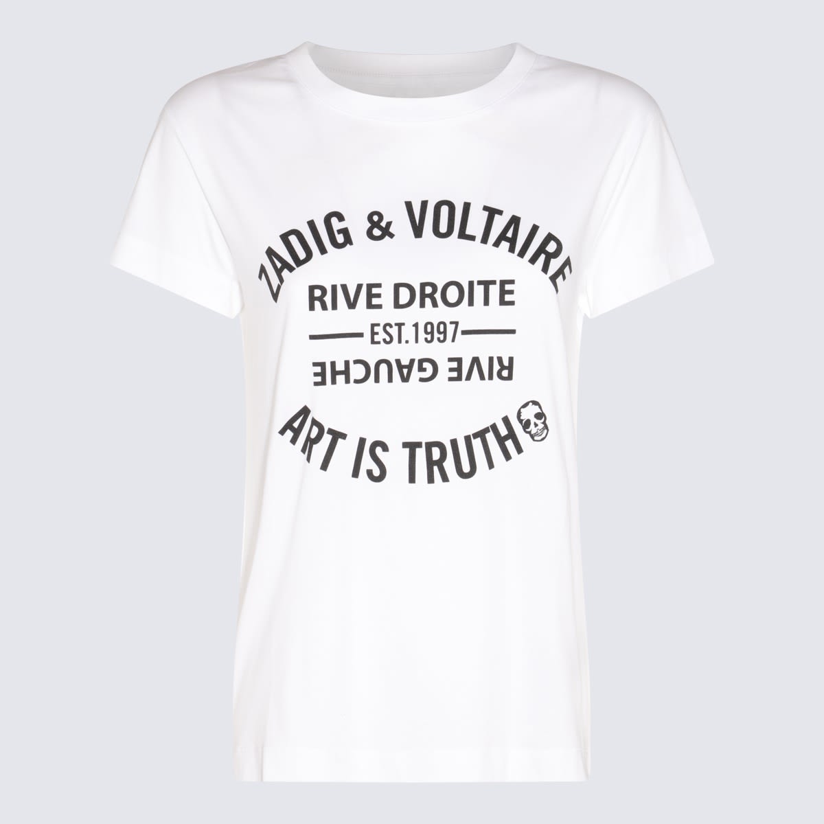 Zadig & Voltaire Crew Neck Graphic Print Top In White