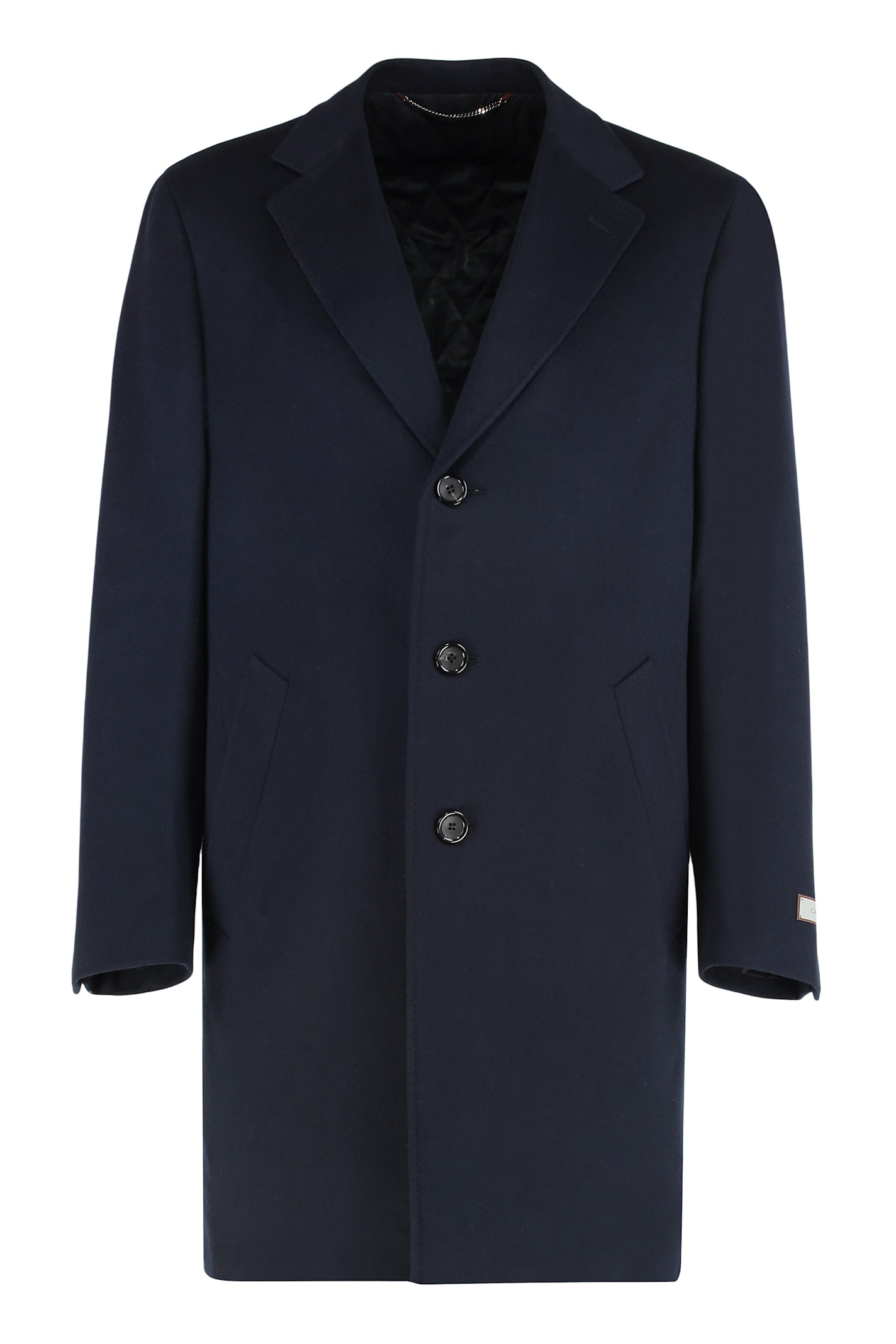 Canali Long-sleeved Coat In Blue