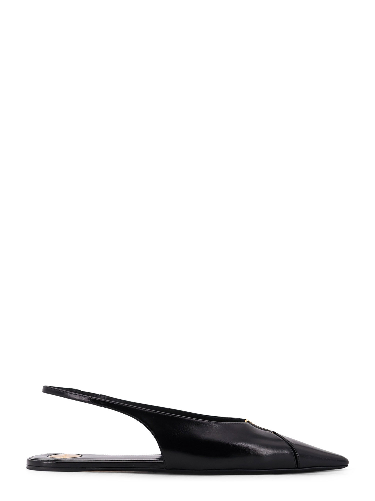 Saint Laurent Babylone 00 Bal Leather Slingback Ballerinas In Black