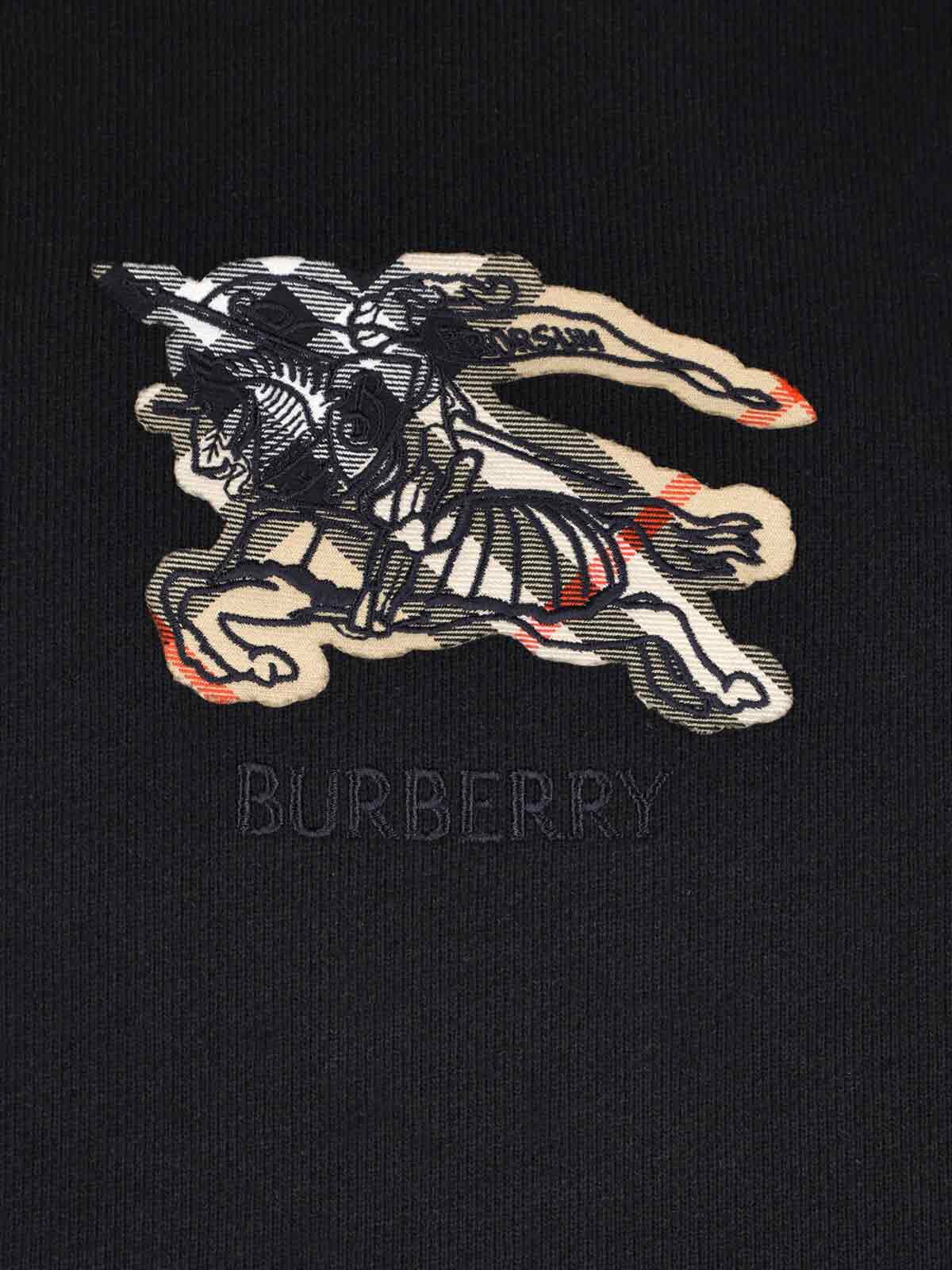 Burberry Simon Hoodie With Front Pocket And Hood In Blue