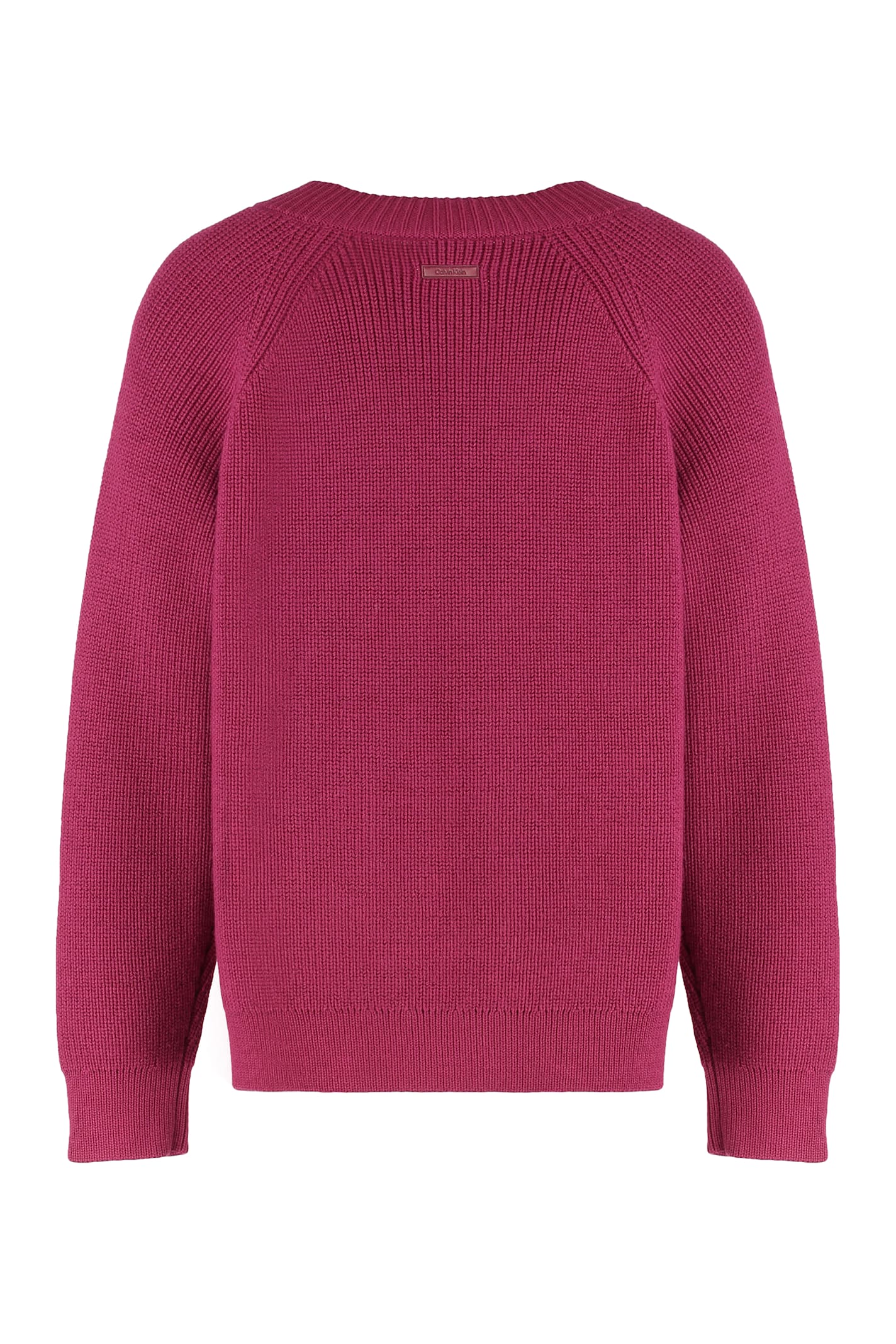 Calvin Klein Sweater With V-neck In Mixed Wool In Pink
