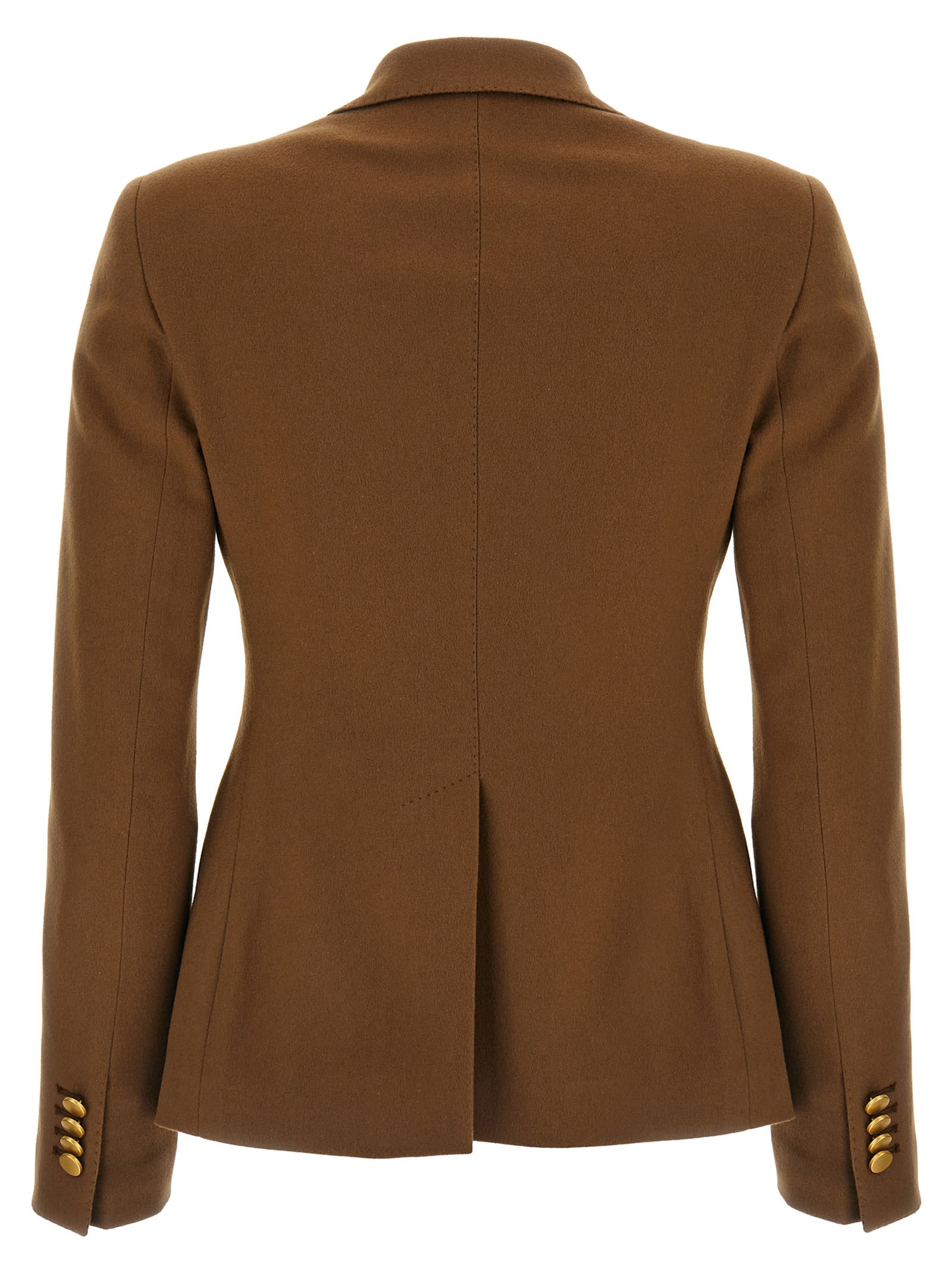 Tagliatore Double-breasted Peak-lapel Blazer In Brown