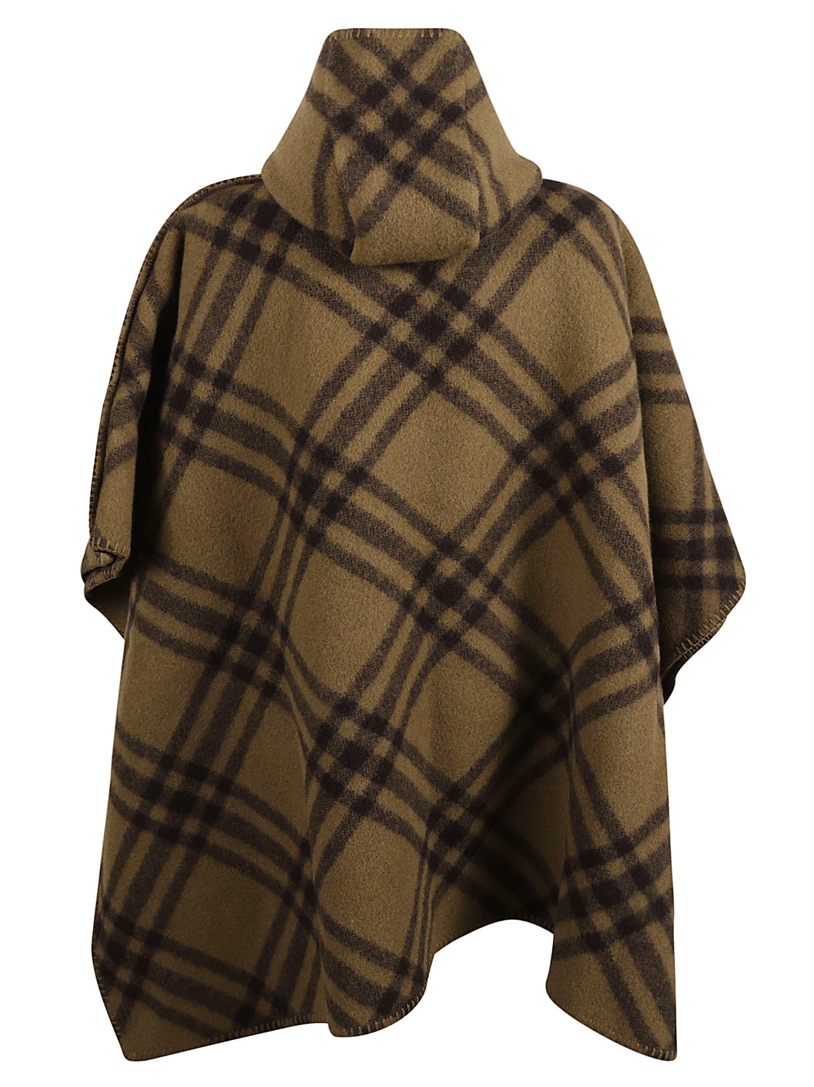 Shop Burberry Check Wrap Poncho In Camp