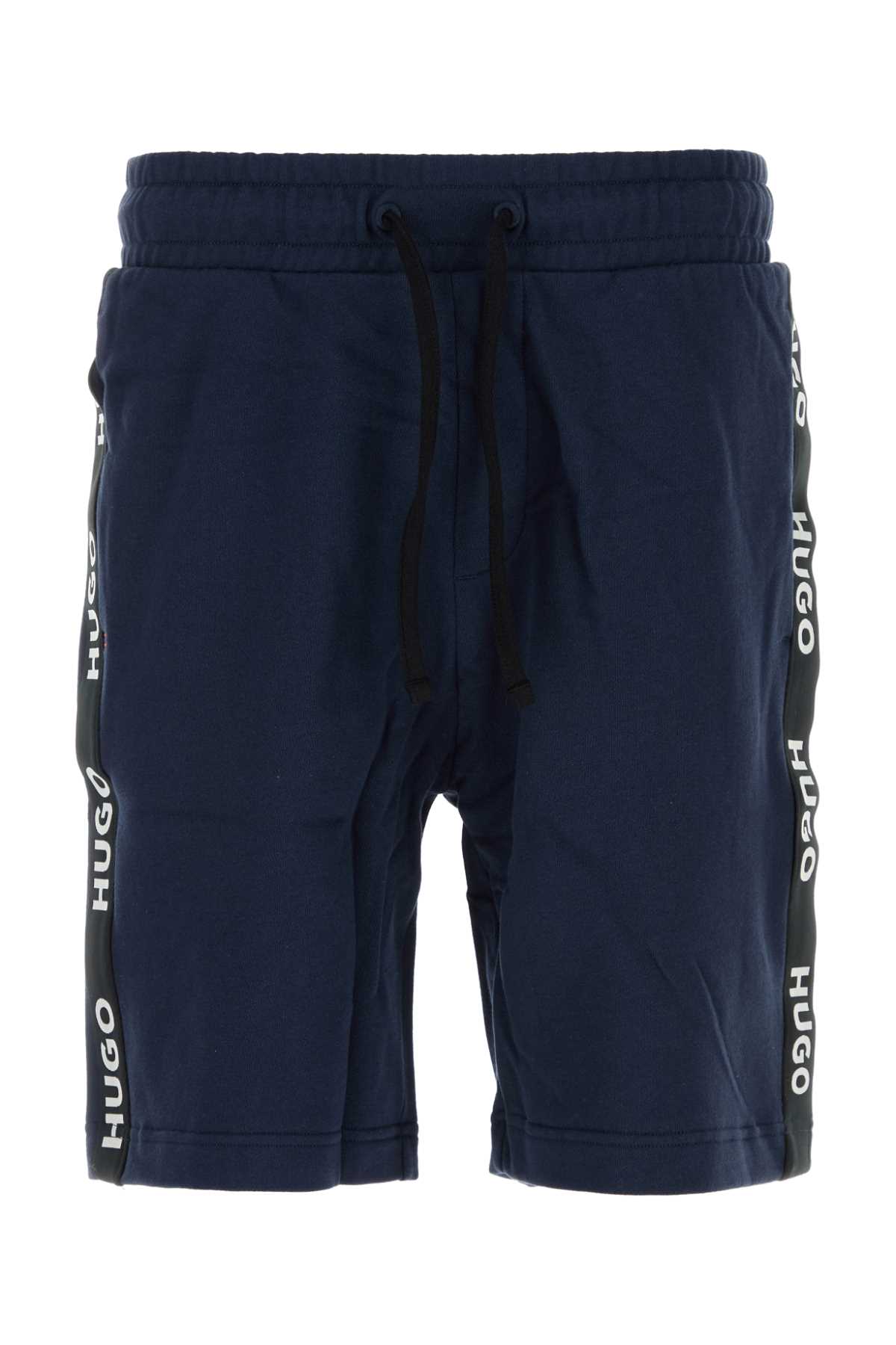 Blue Cotton Bermuda Shorts