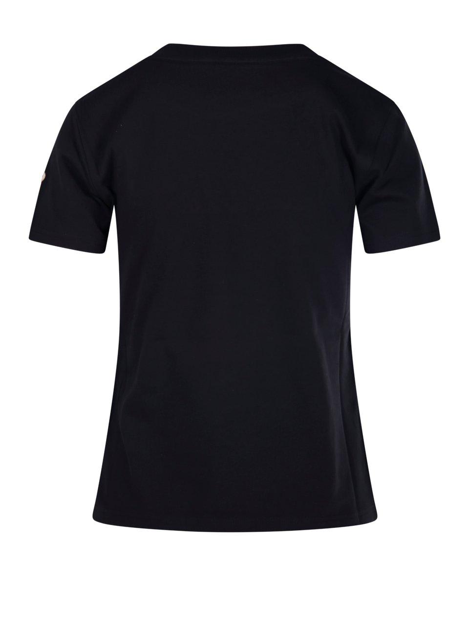 Moncler Logo Patch Crewneck T-shirt In Black