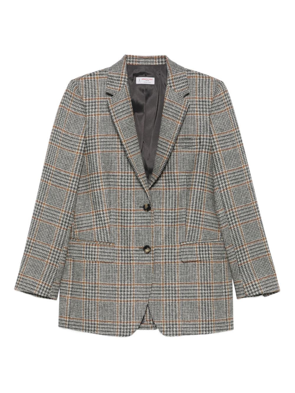 Alberto Biani Checked Button Jacket In Gray