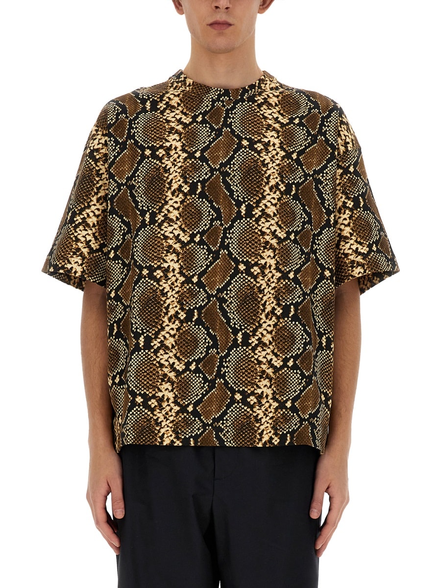 Tシャツ・カットソー Jil Sander T-Shirt With Animal Pattern Jil Sander T-shirt With Animal Pattern In Multicolor | ModeSens