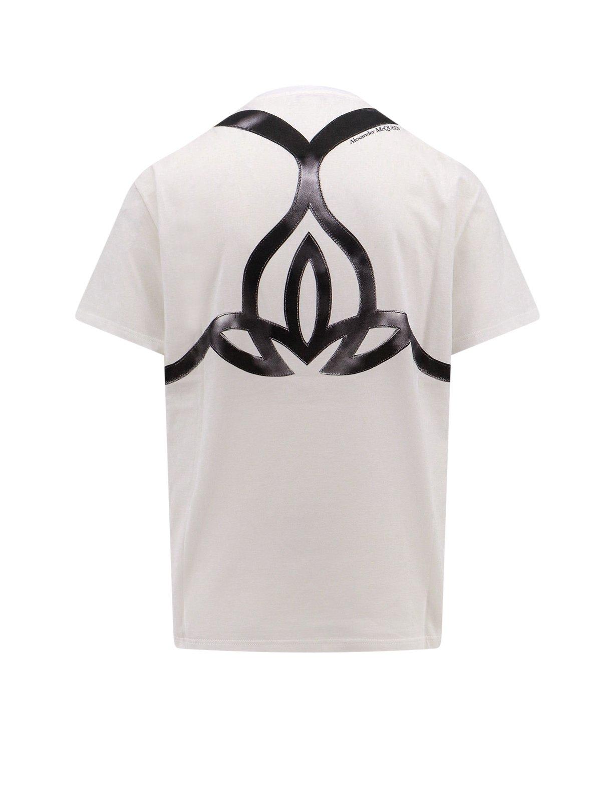 Shop Alexander Mcqueen Graphic Design Crewneck T-shirt In White