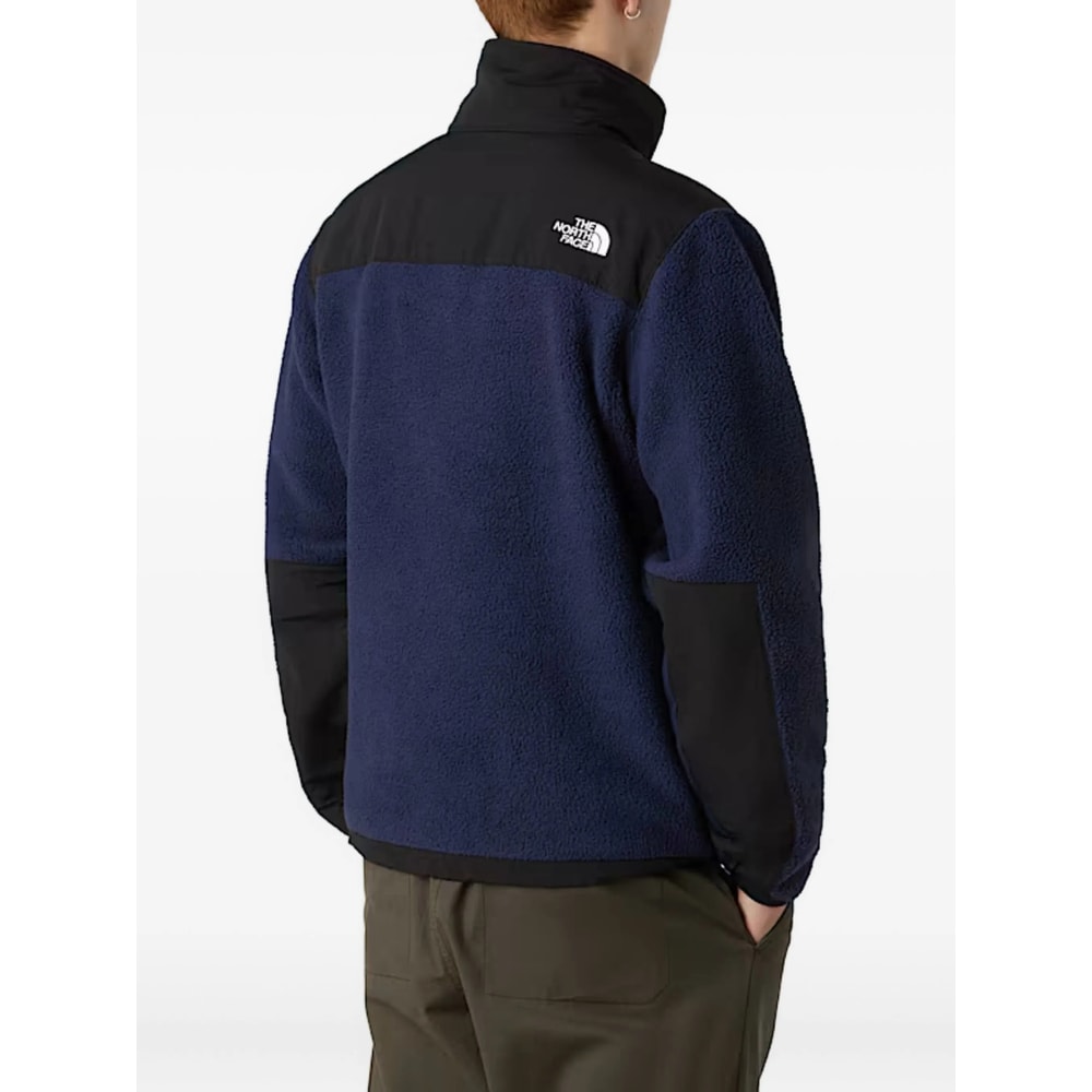 The North Face Logo Vertical Collar Grab Velvet Casual Jacket In Black