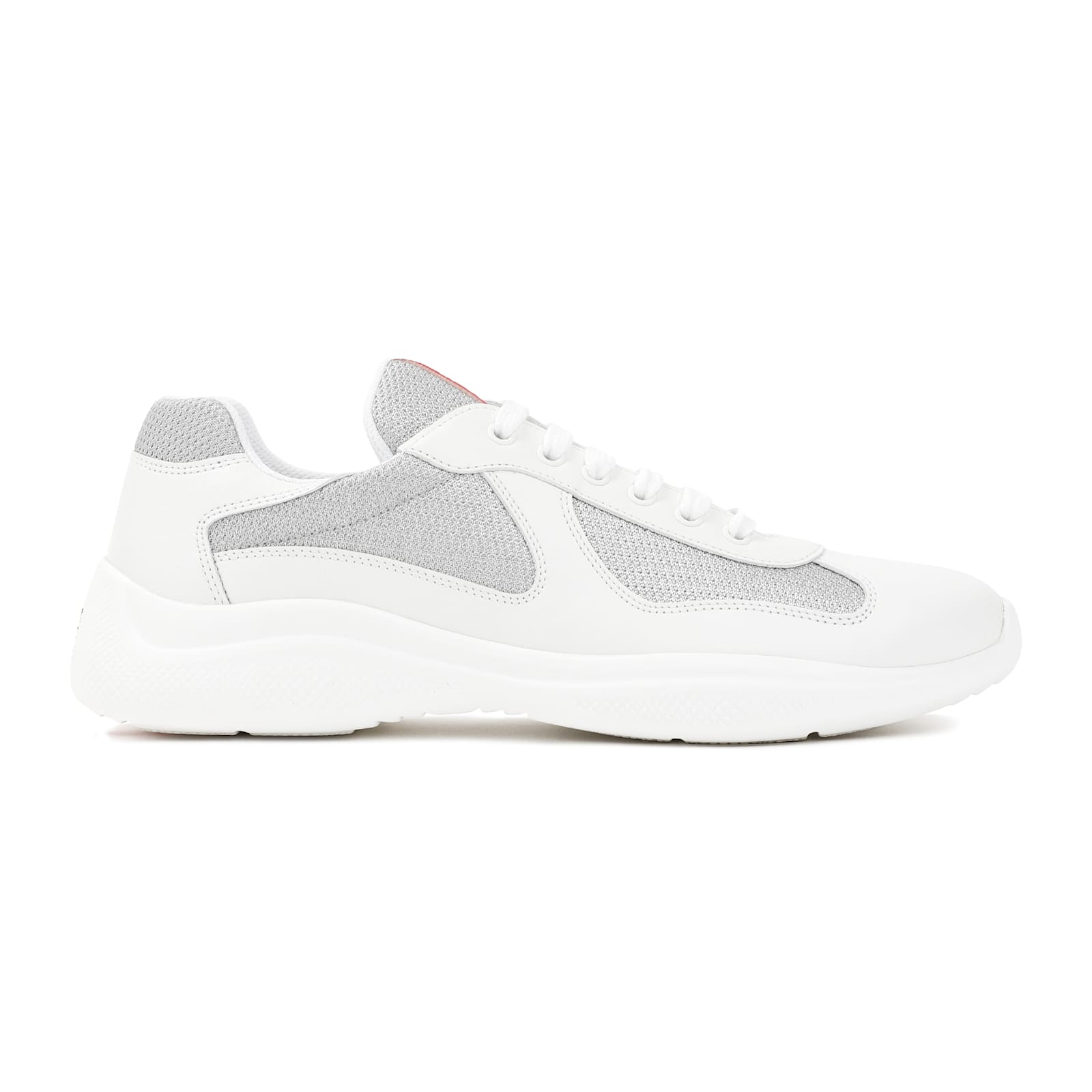 Prada Two-tone Leather And Fabric America S Cup Sneakers