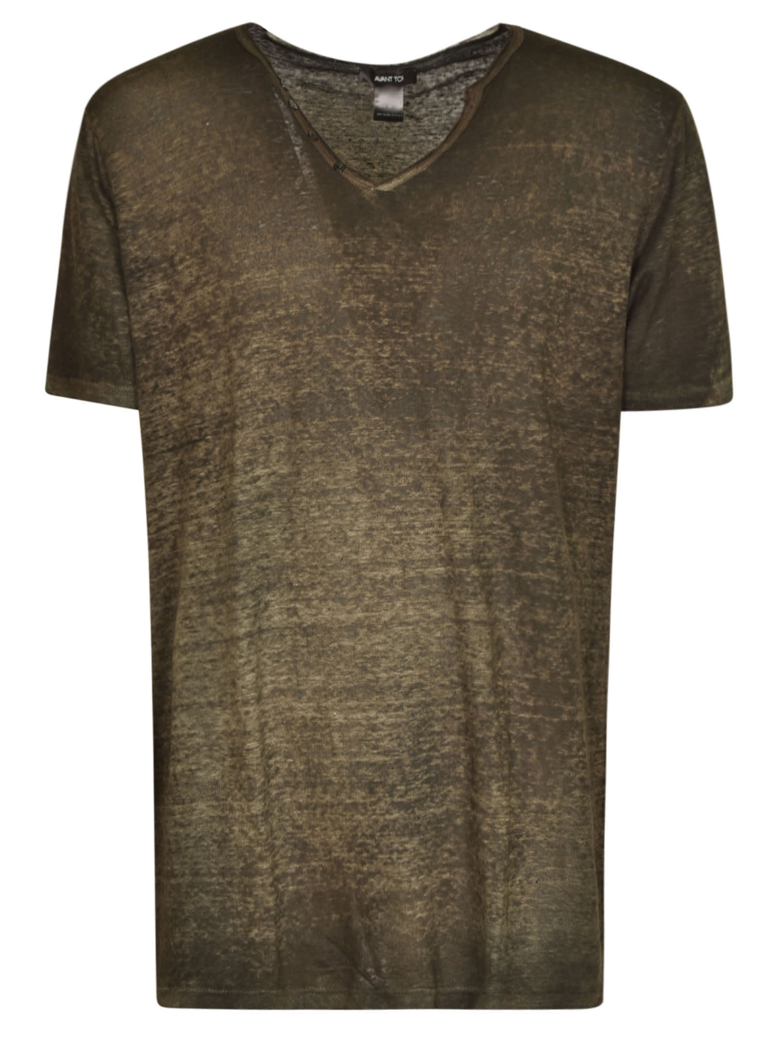 Avant Toi Loose Fit V-neck T-shirt In Green